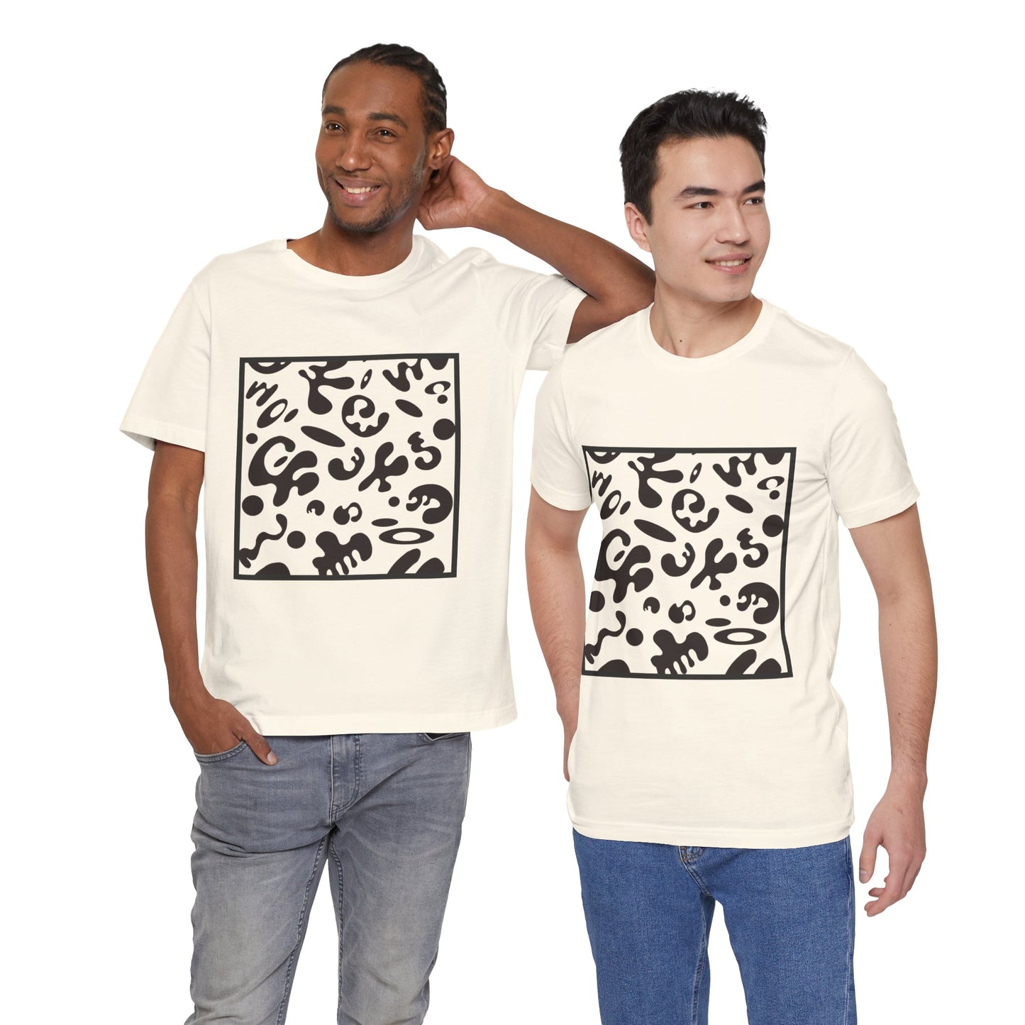Adorn'd Unisex Jersey Short Sleeve Tee - Smoke Signal Black Print