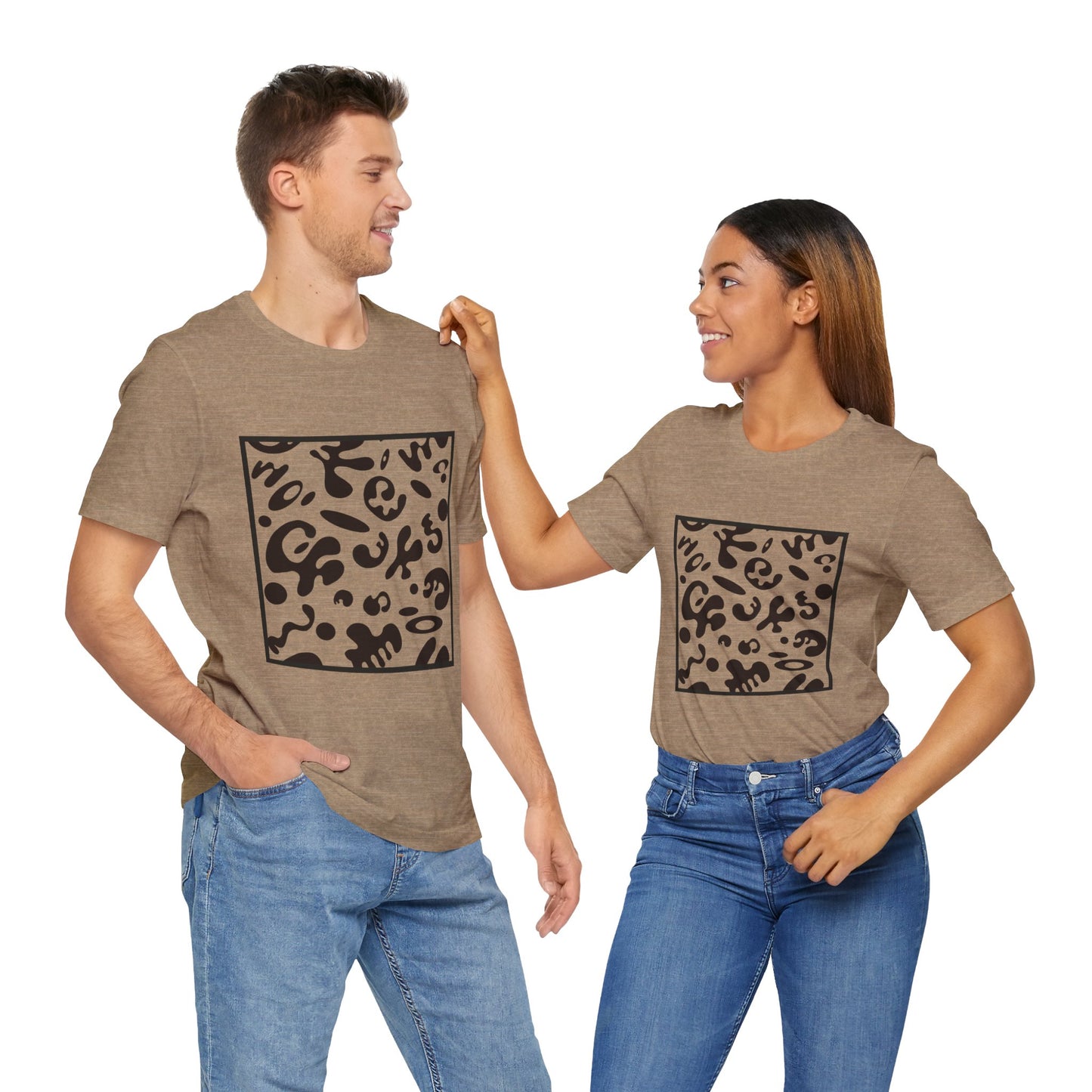 Adorn'd Unisex Jersey Short Sleeve Tee - Smoke Signal Black Print