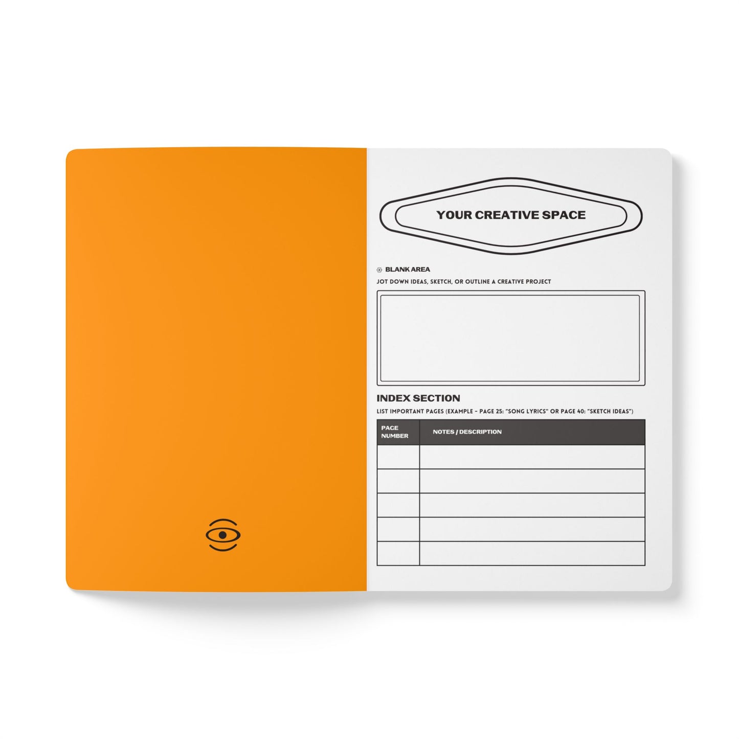 Pure Imagination Softcover Journal w Inside Prints + Tear-Off Pages (Ruled Line) - Heat Theory Orange