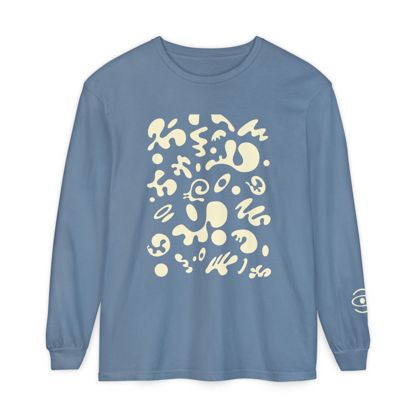 Pure Imagination Unisex Garment-Dyed Long Sleeve T-Shirt - Blank Page White Print