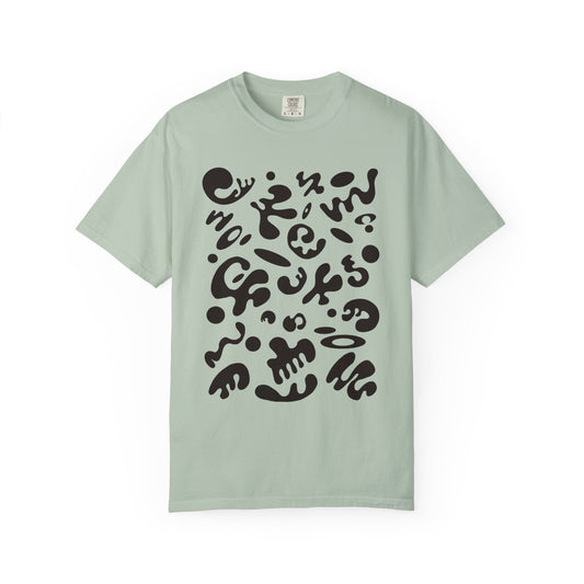 Pure Imagination Unisex Garment-Dyed T-Shirt (Cool Neutrals)  - Smoke Signal Black Print