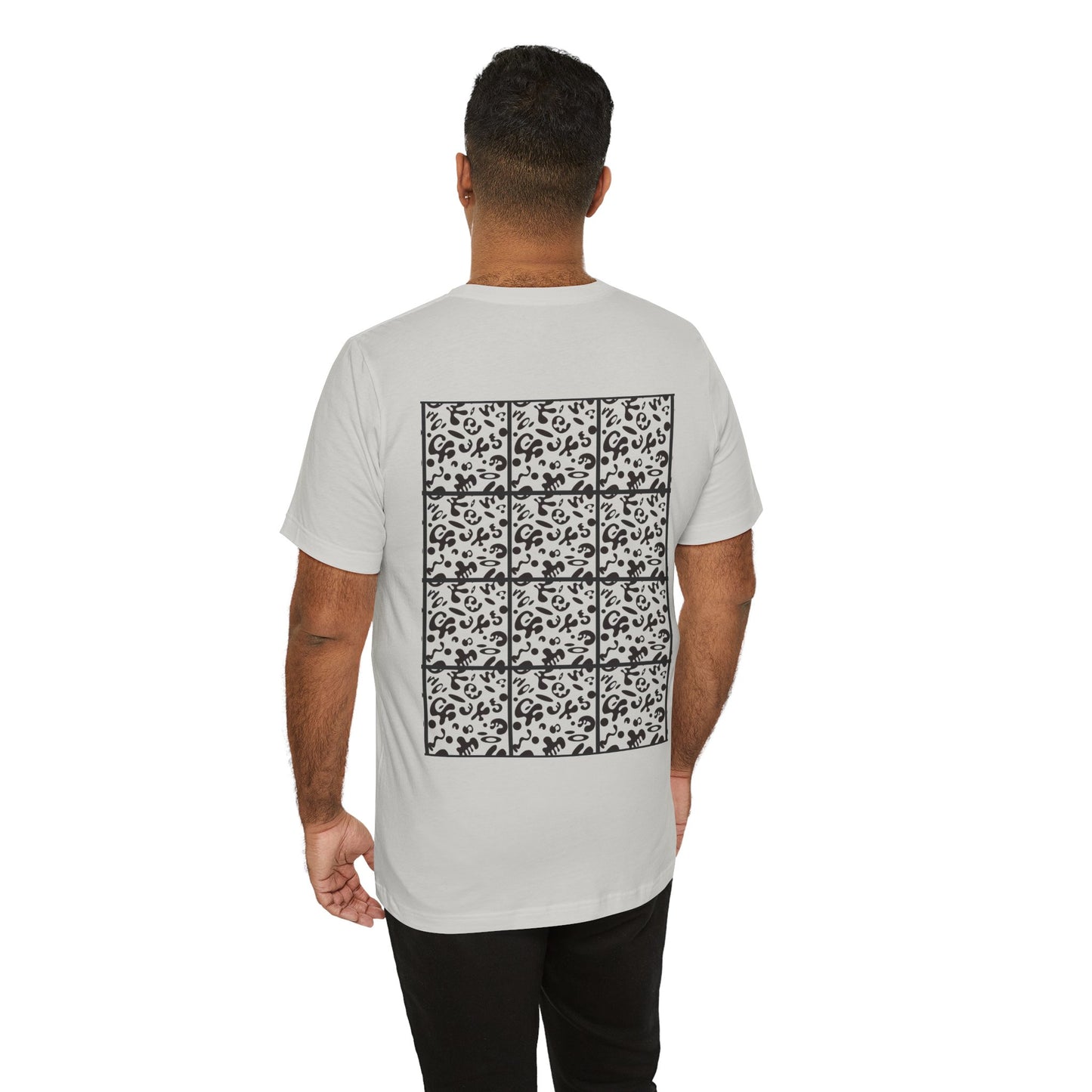 Adorn'd Unisex Jersey Short Sleeve Tee - Smoke Signal Black Print