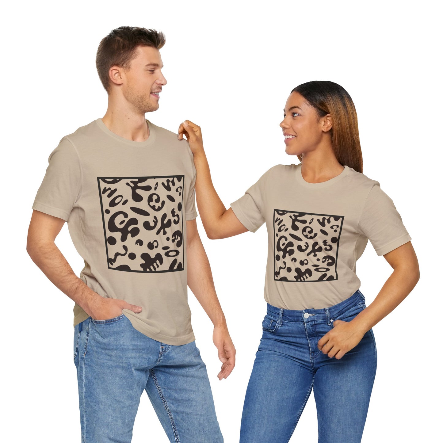 Adorn'd Unisex Jersey Short Sleeve Tee - Smoke Signal Black Print