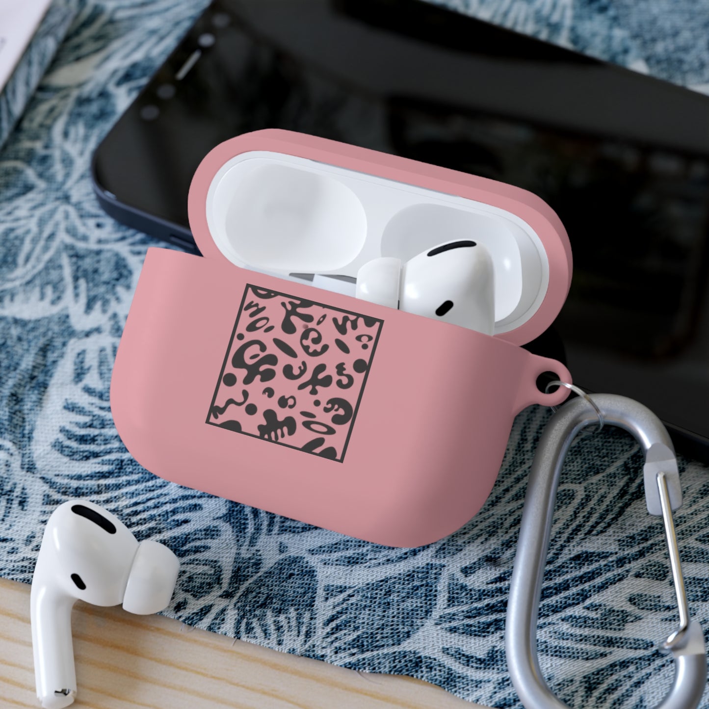 Adorn'd Square Hard Plastic Airpods Case Cover - Smoke Signal Black
