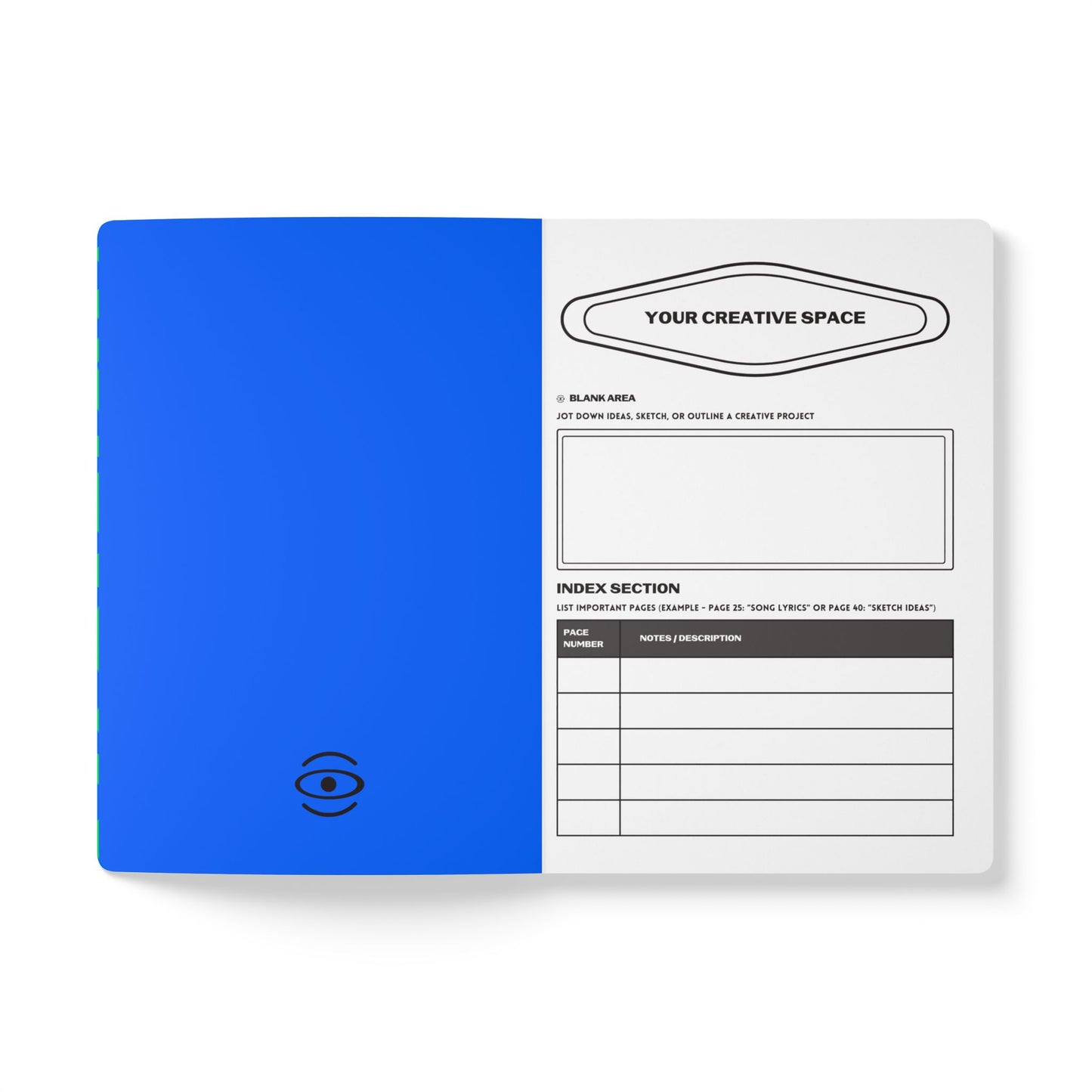 Pure Imagination Softcover Journal w Inside Prints + Tear-Off Pages (Ruled Line) - Tide Pool Blue