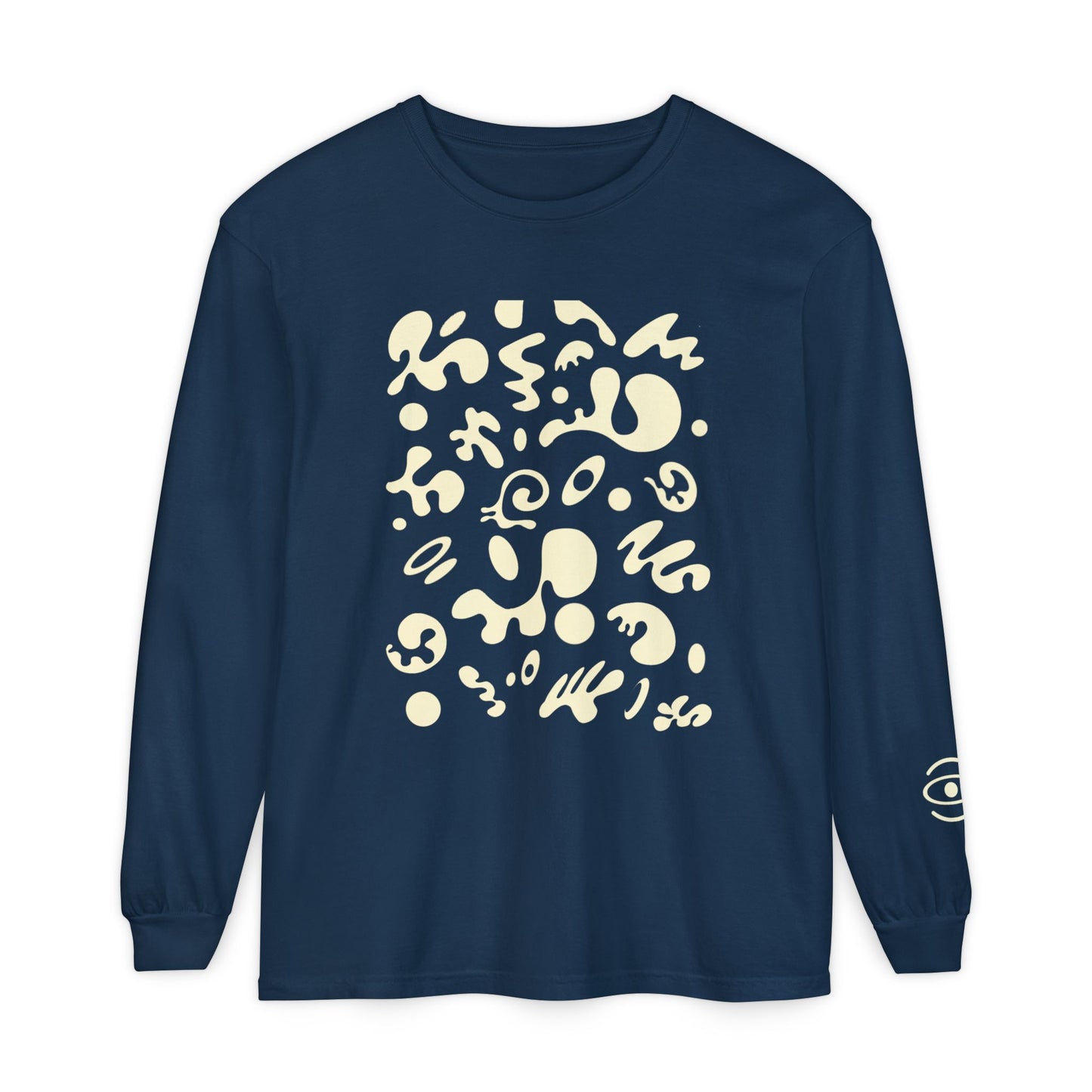 Pure Imagination Unisex Garment-Dyed Long Sleeve T-Shirt - Blank Page White Print
