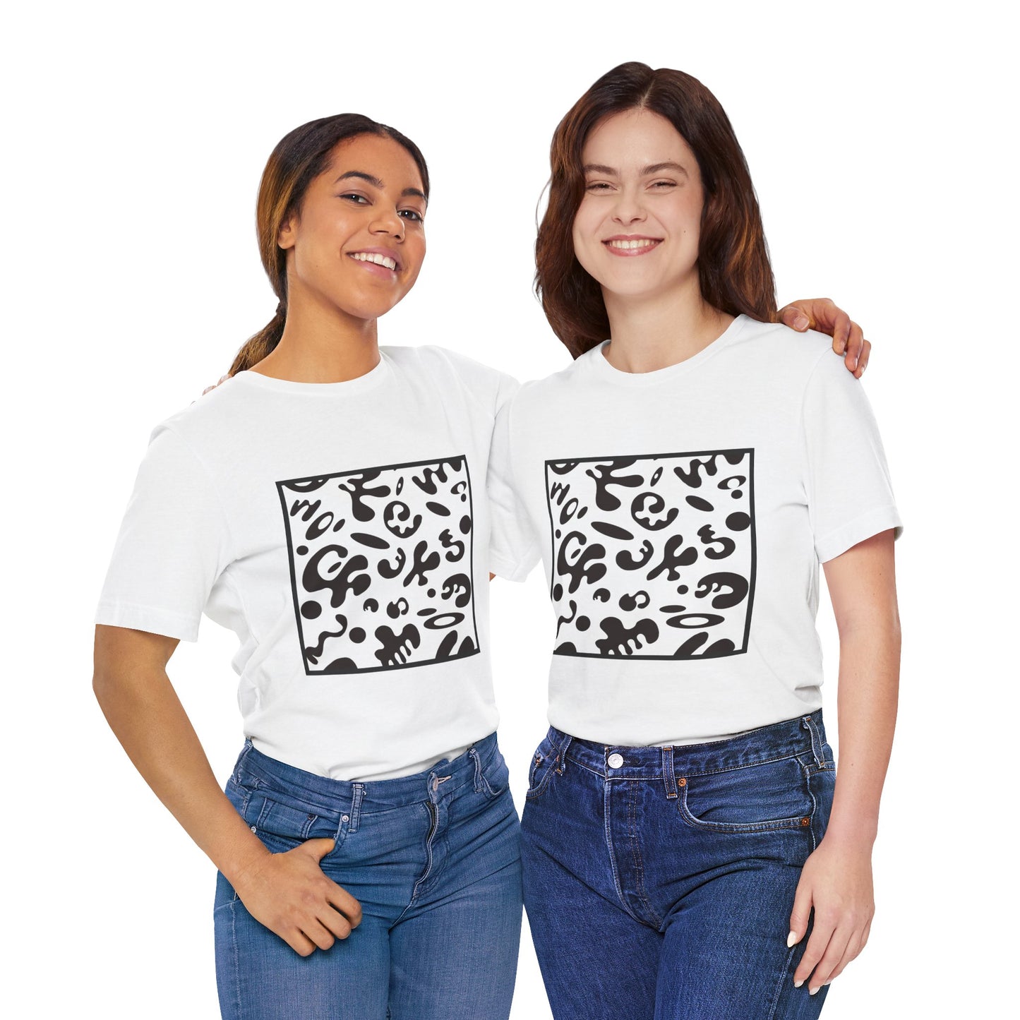 Adorn'd Unisex Jersey Short Sleeve Tee - Smoke Signal Black Print
