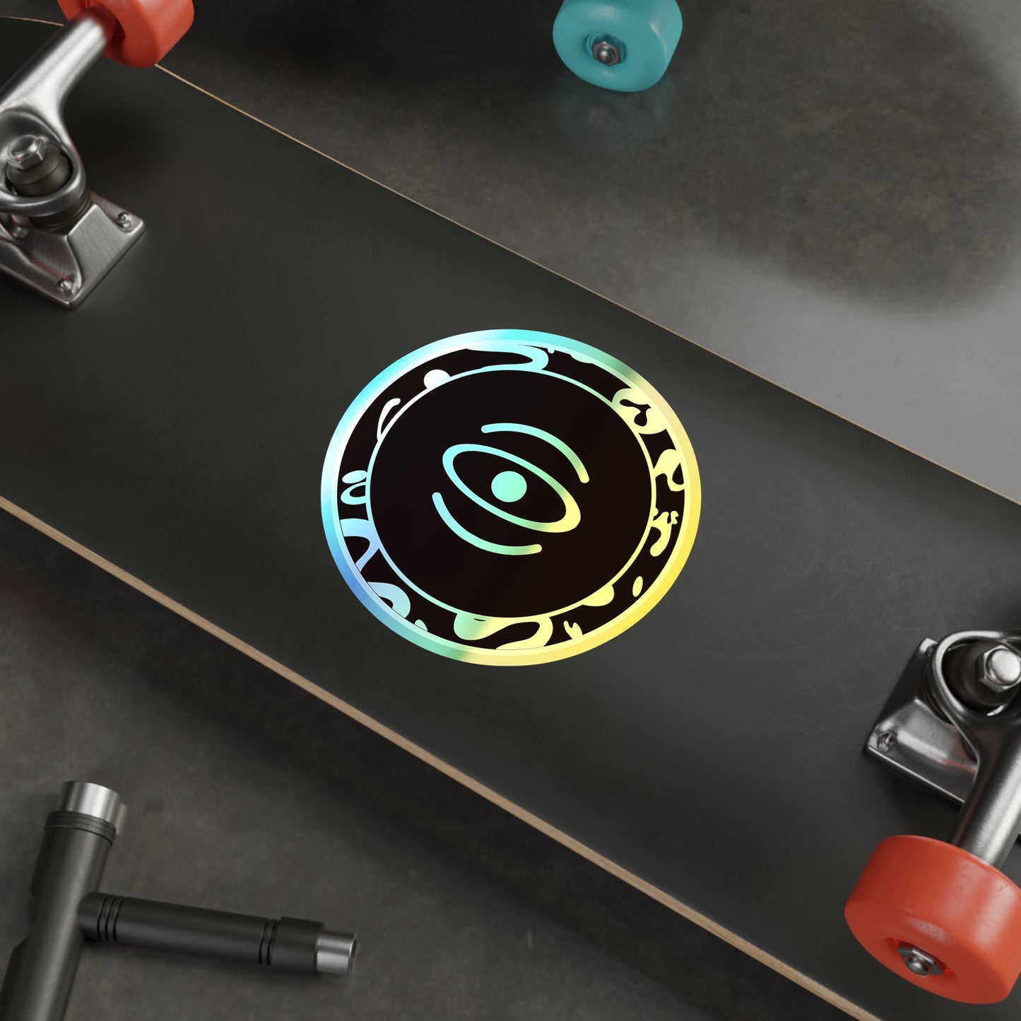 Adorn'd Logo Holographic Die Cut Stickers - Smoke Signal Black