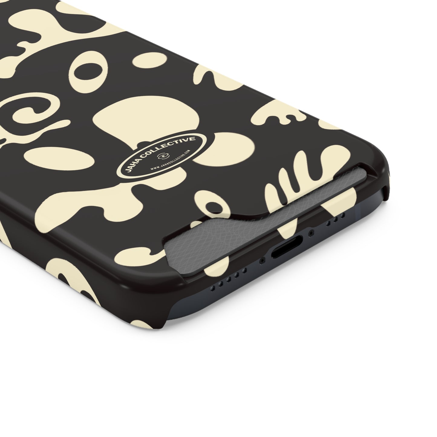 Pure Imagination Phone Case w Card Holder - Smoke Signal Black