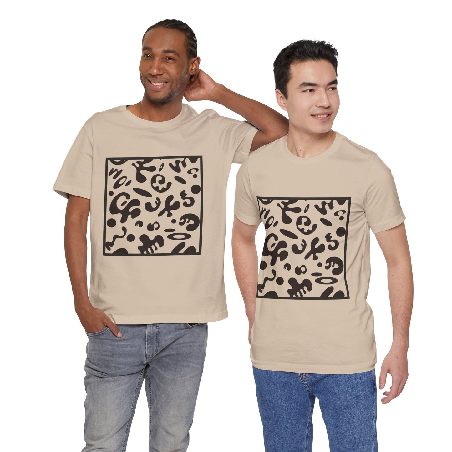 Adorn'd Unisex Jersey Short Sleeve Tee - Smoke Signal Black Print