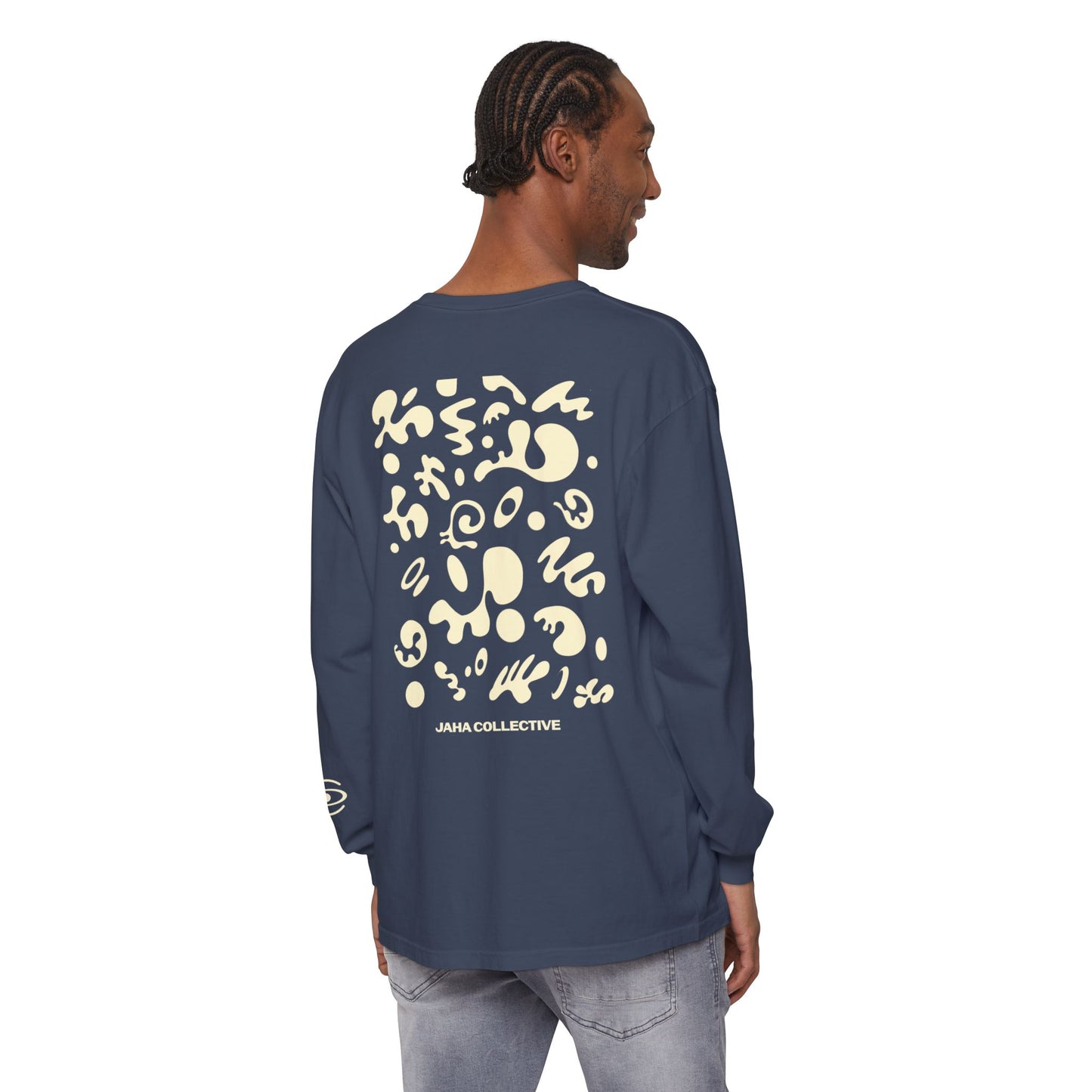 Pure Imagination Unisex Garment-Dyed Long Sleeve T-Shirt - Blank Page White Print