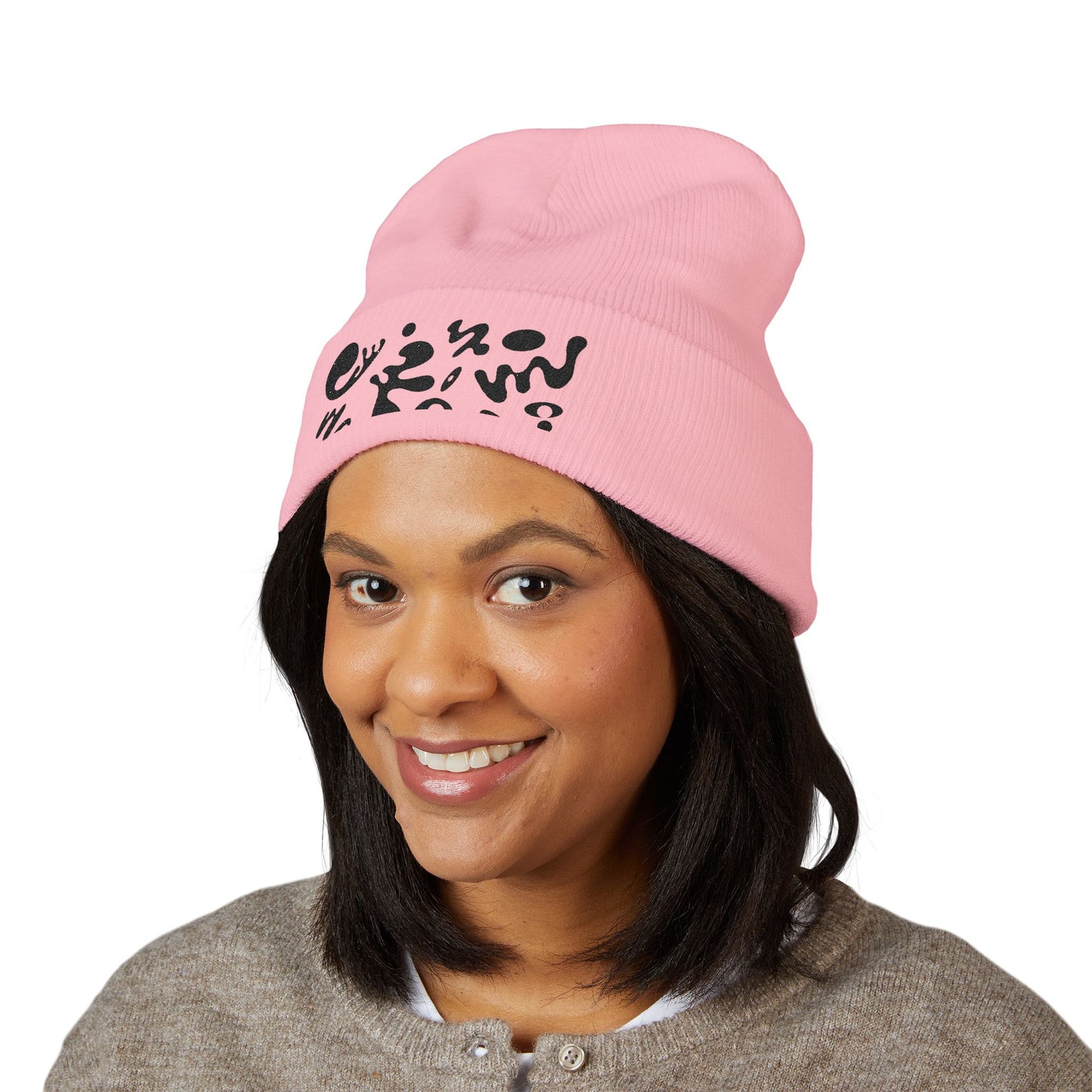 Pure Imagination Embroidered Classic Cuffed Beanie - Smoke Signal Black