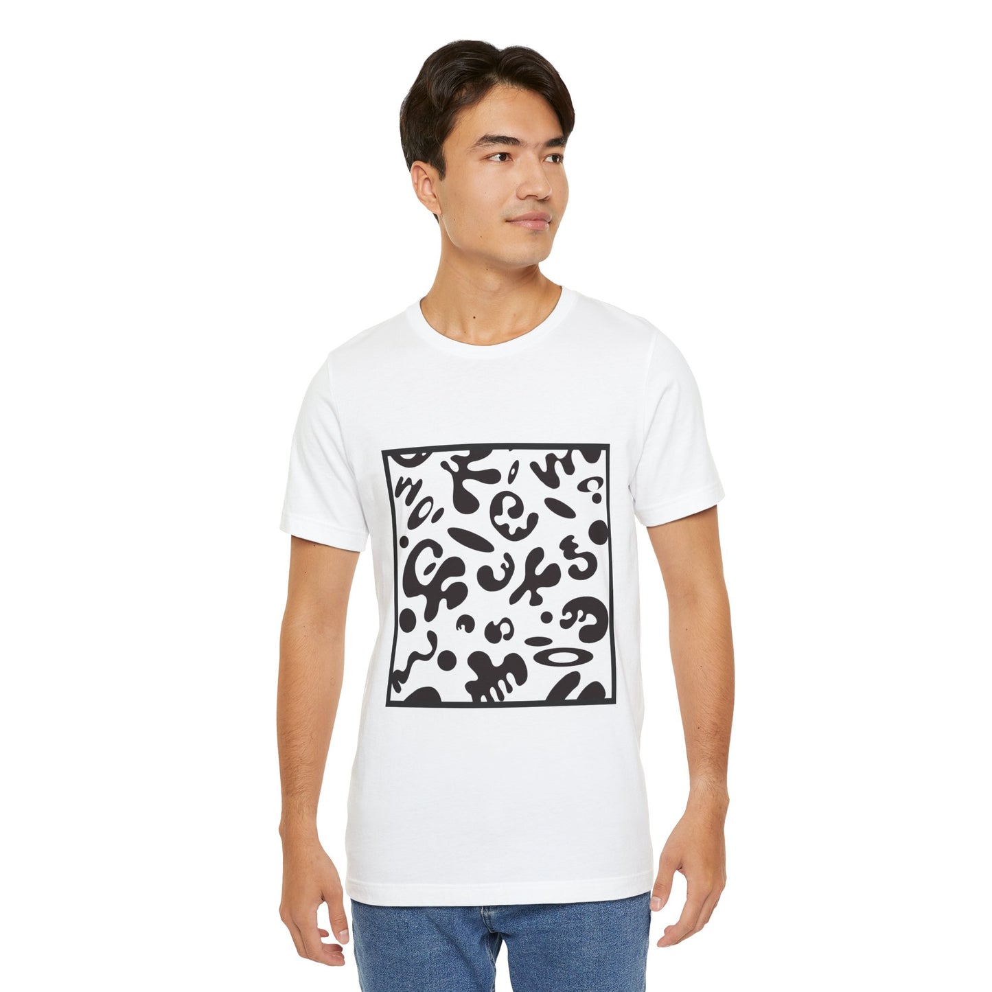 Adorn'd Unisex Jersey Short Sleeve Tee - Smoke Signal Black Print
