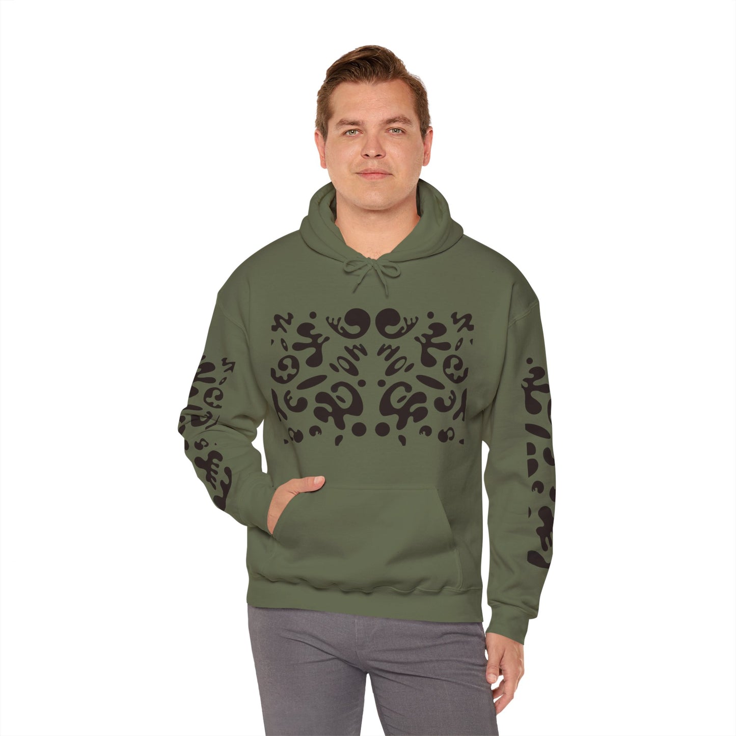 Mirror Work Unisex Heavy Blend™ Hooded Sweatshirt - Smoke Signal Black Print