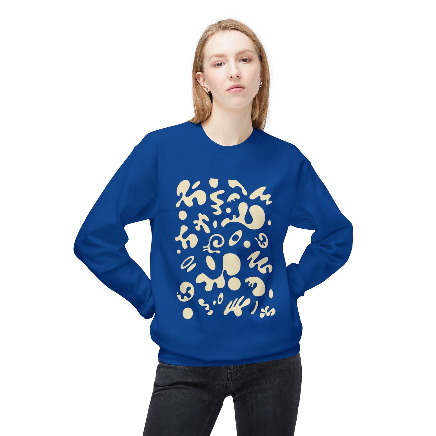Pure Imagination Unisex Midweight Softstyle Fleece Crewneck Sweatshirt - Blank Page White Print