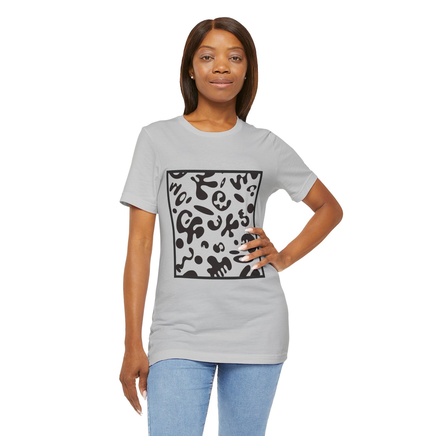 Adorn'd Unisex Jersey Short Sleeve Tee - Smoke Signal Black Print