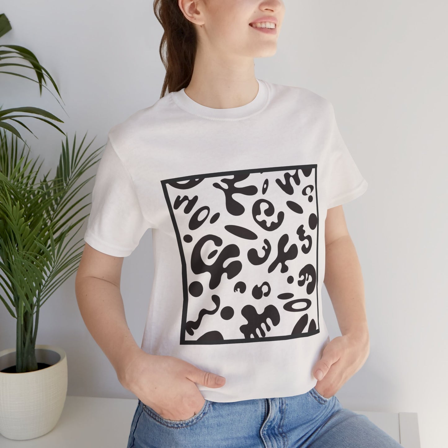 Adorn'd Unisex Jersey Short Sleeve Tee - Smoke Signal Black Print