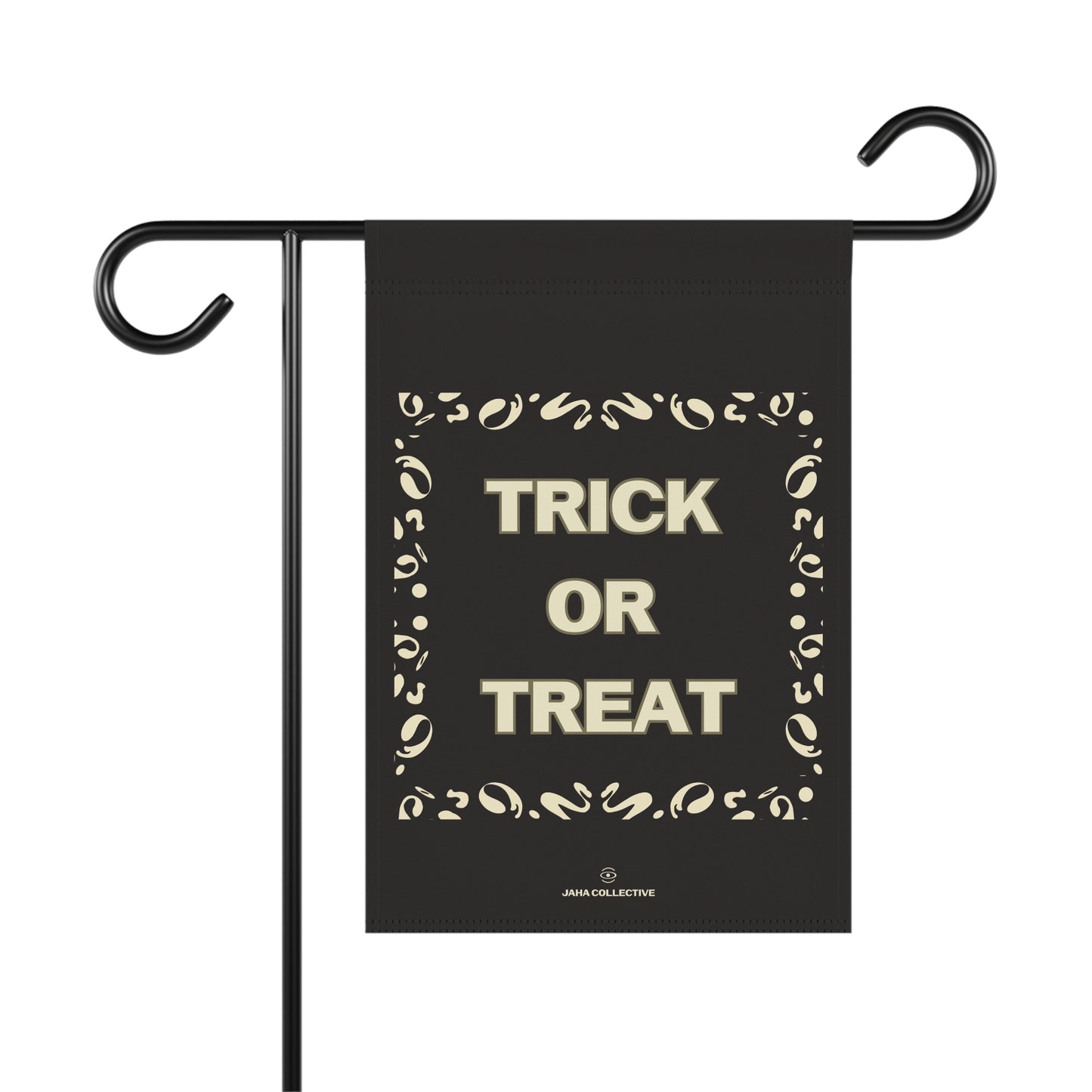 Trick or Treat Garden & House Banner - Smoke Signal Black