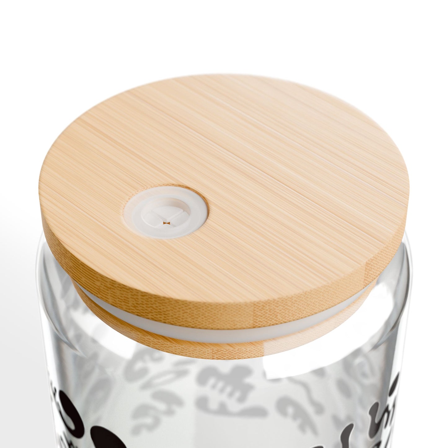 Mirror Work Sipper Glass with Bamboo Lid (16oz)