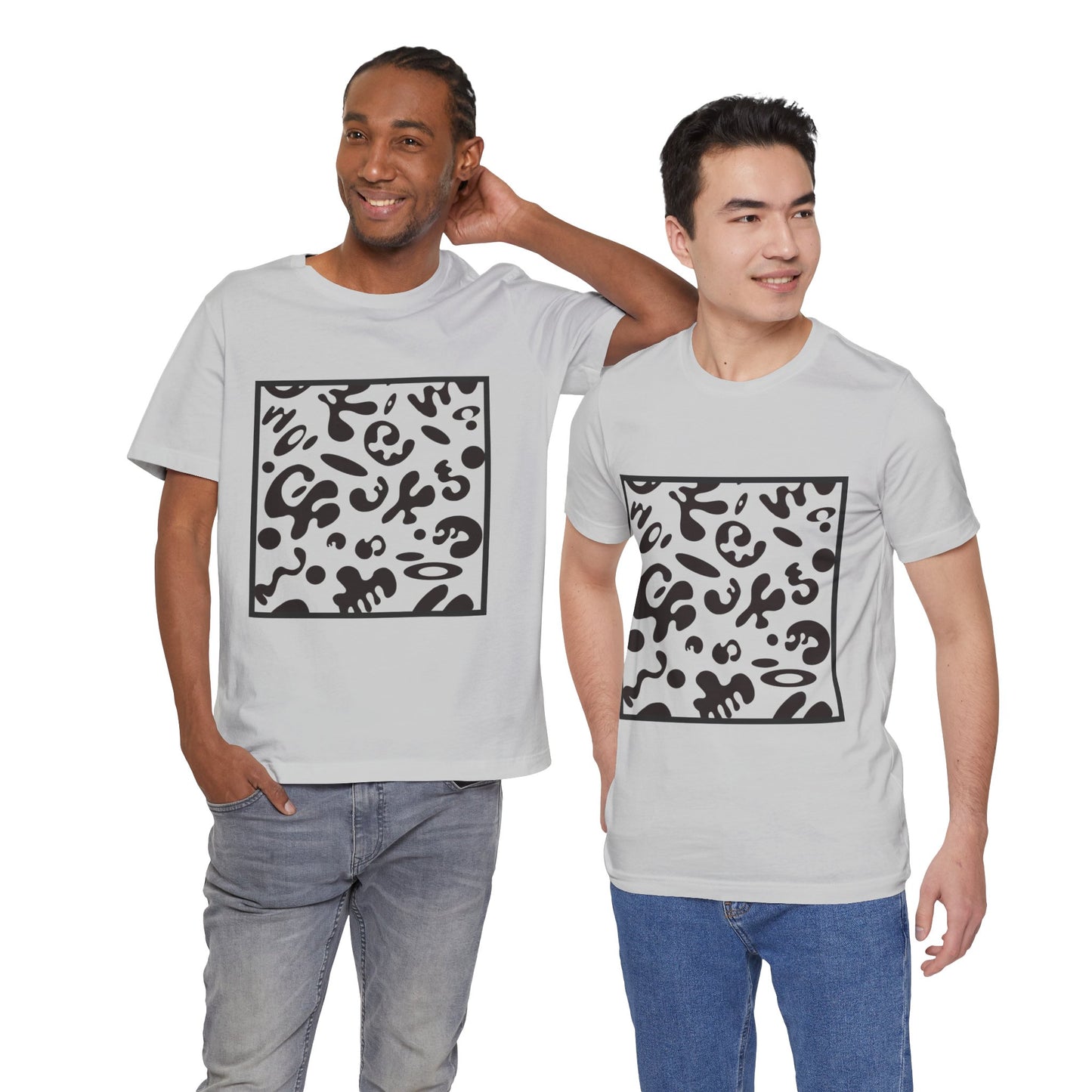 Adorn'd Unisex Jersey Short Sleeve Tee - Smoke Signal Black Print