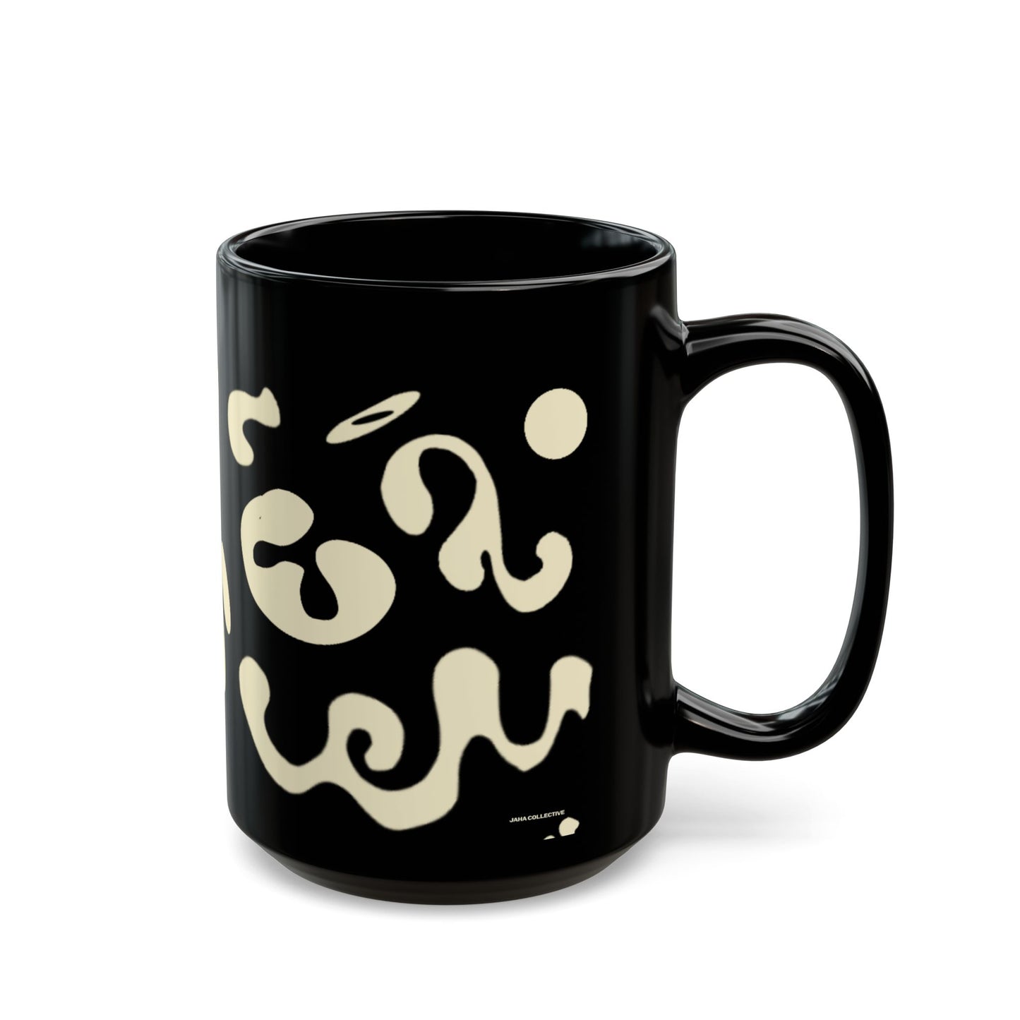 Nourish'd Black Glossy Mug