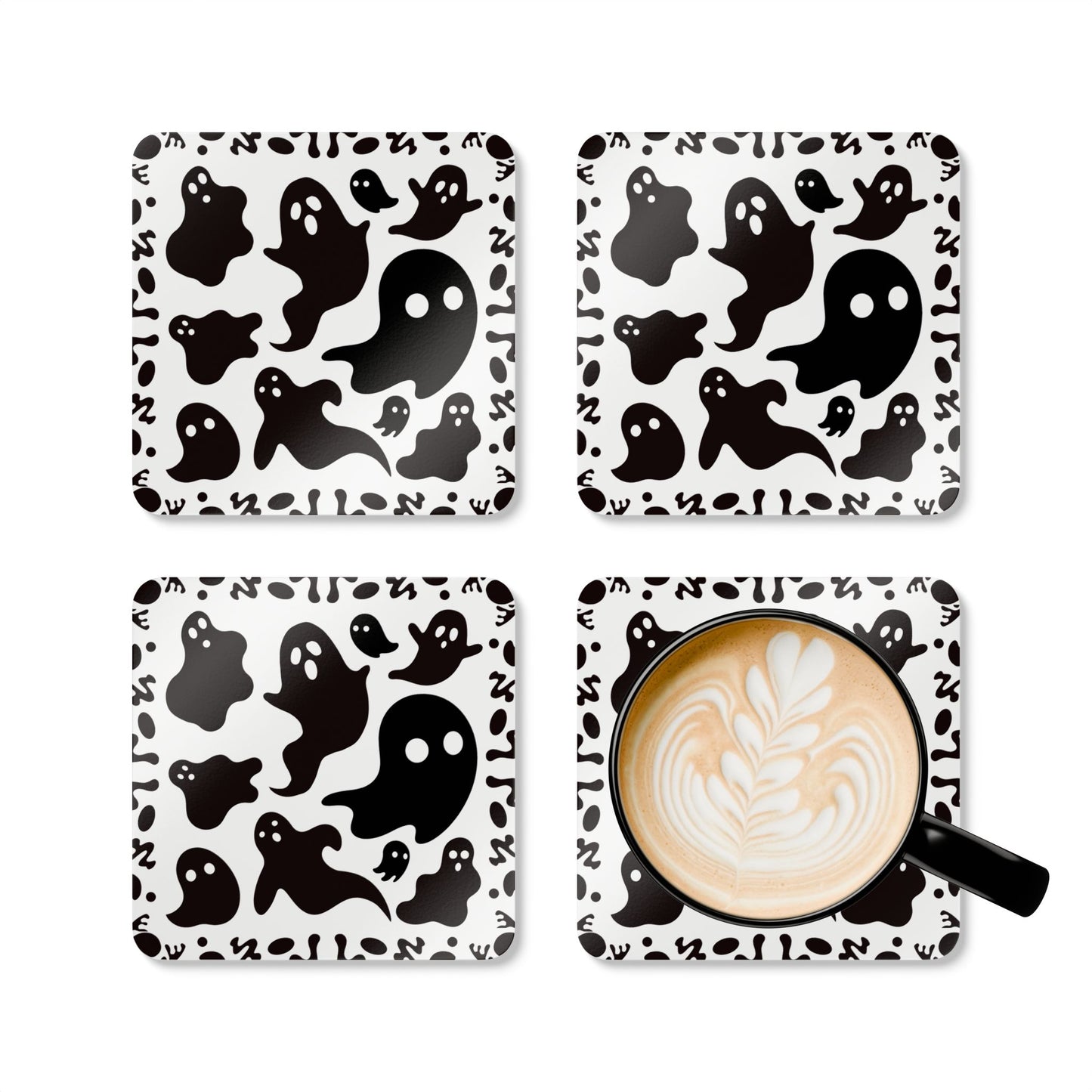 Boo Thing Corkwood Coaster Set (4) - Starlight White