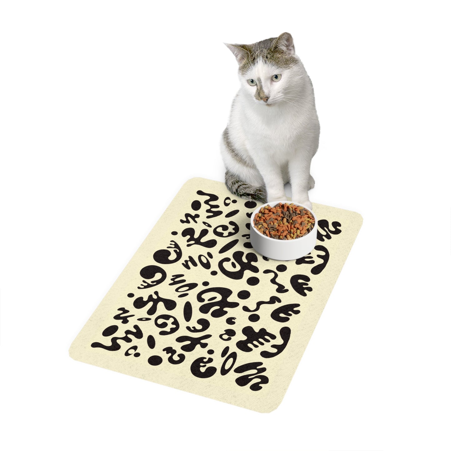 Mirror Work Non-Slip Pet Feeding Mat - Blank Page