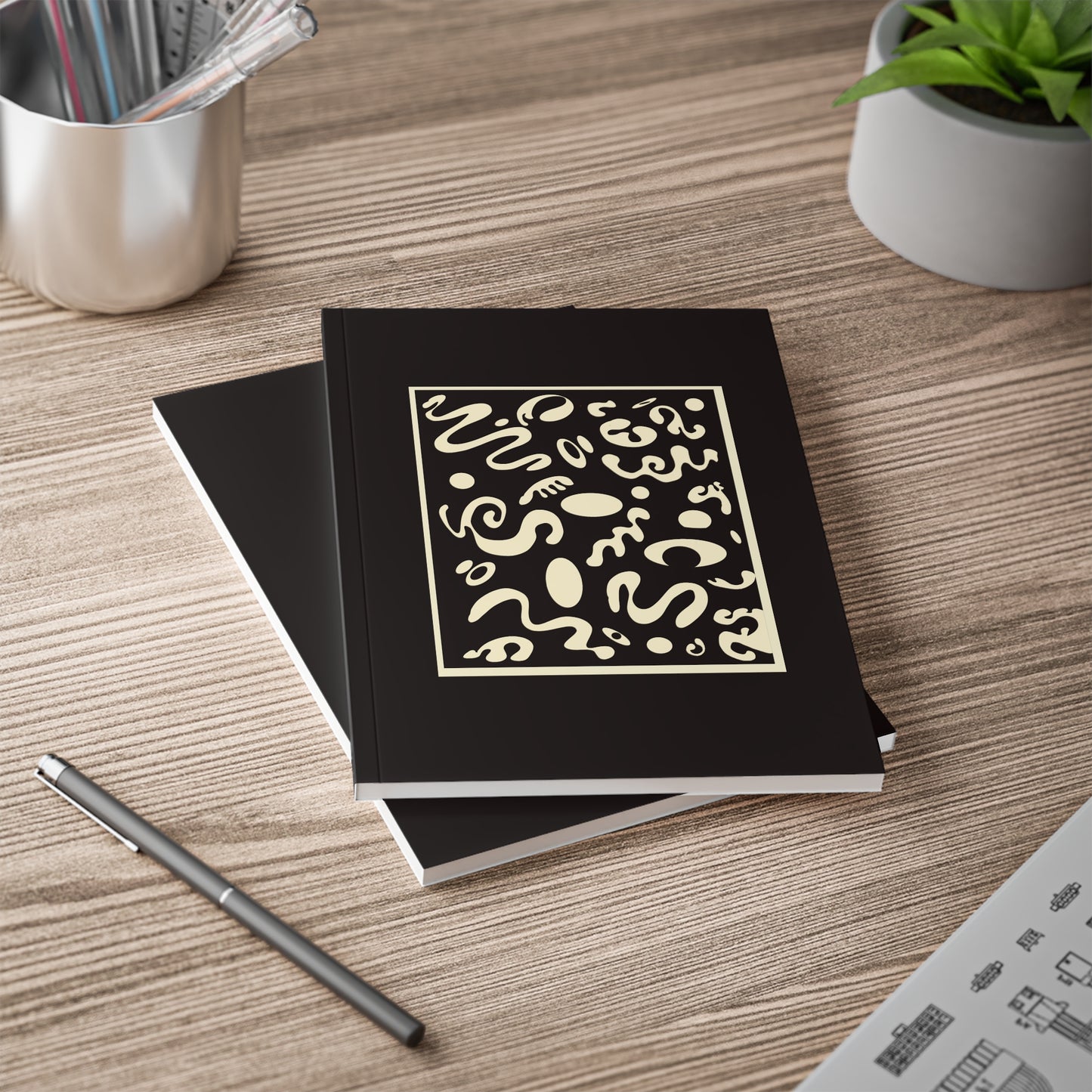 Deep Dream Softcover A5 Notebook - Smoke Signal Black