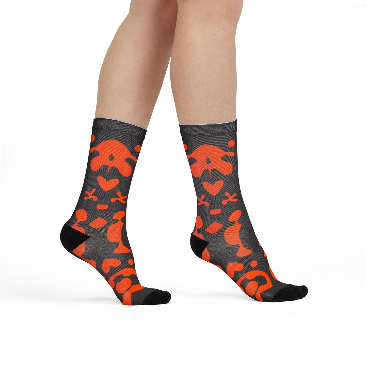Mirror Work Color Crew Socks - Black Magic Woman