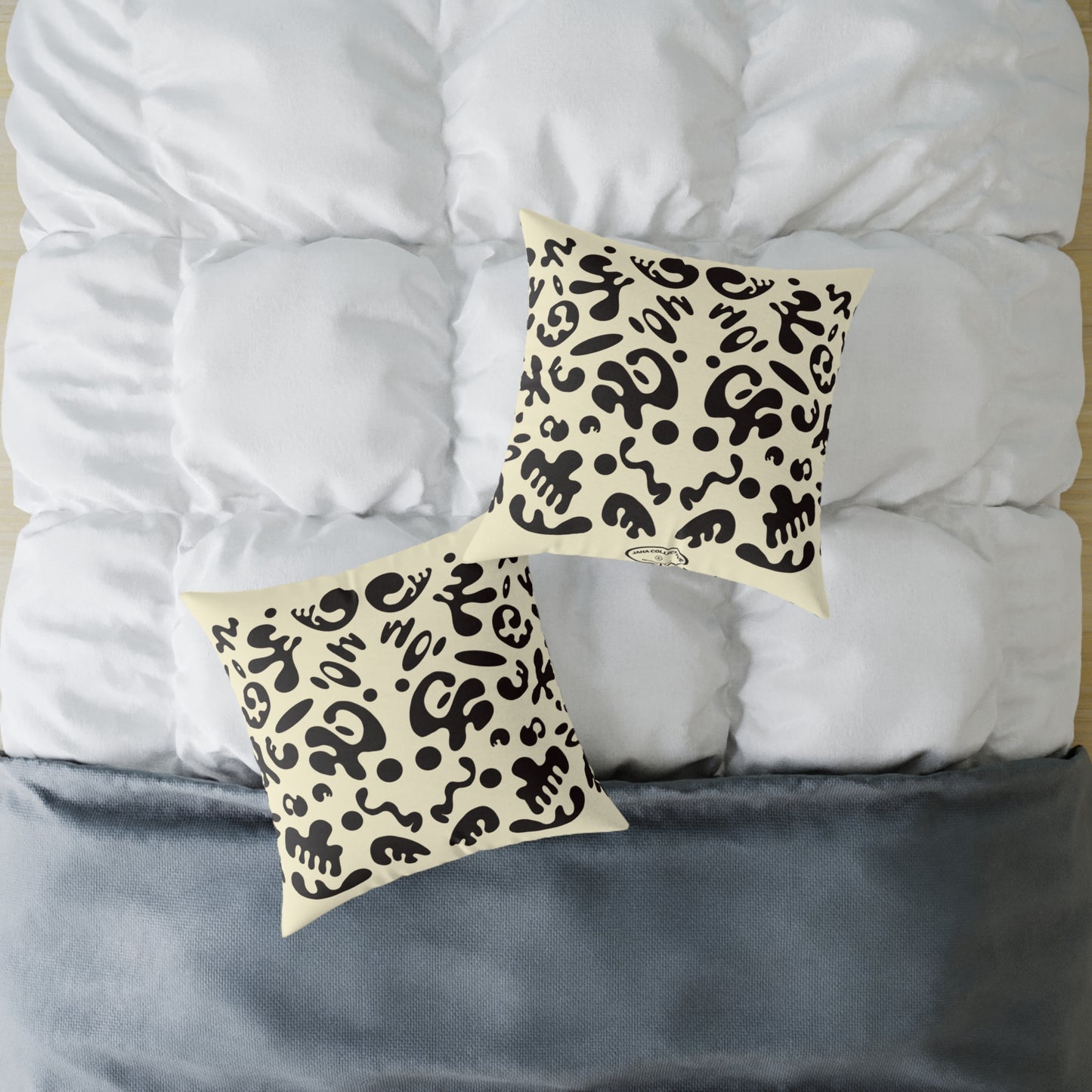 Mirror Work Square Poly Canvas Pillow