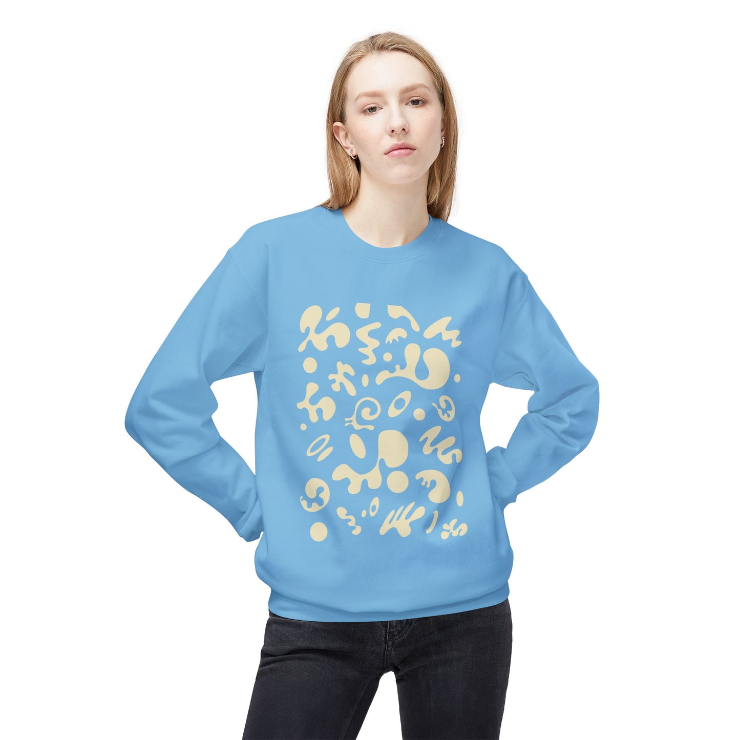 Pure Imagination Unisex Midweight Softstyle Fleece Crewneck Sweatshirt - Blank Page White Print