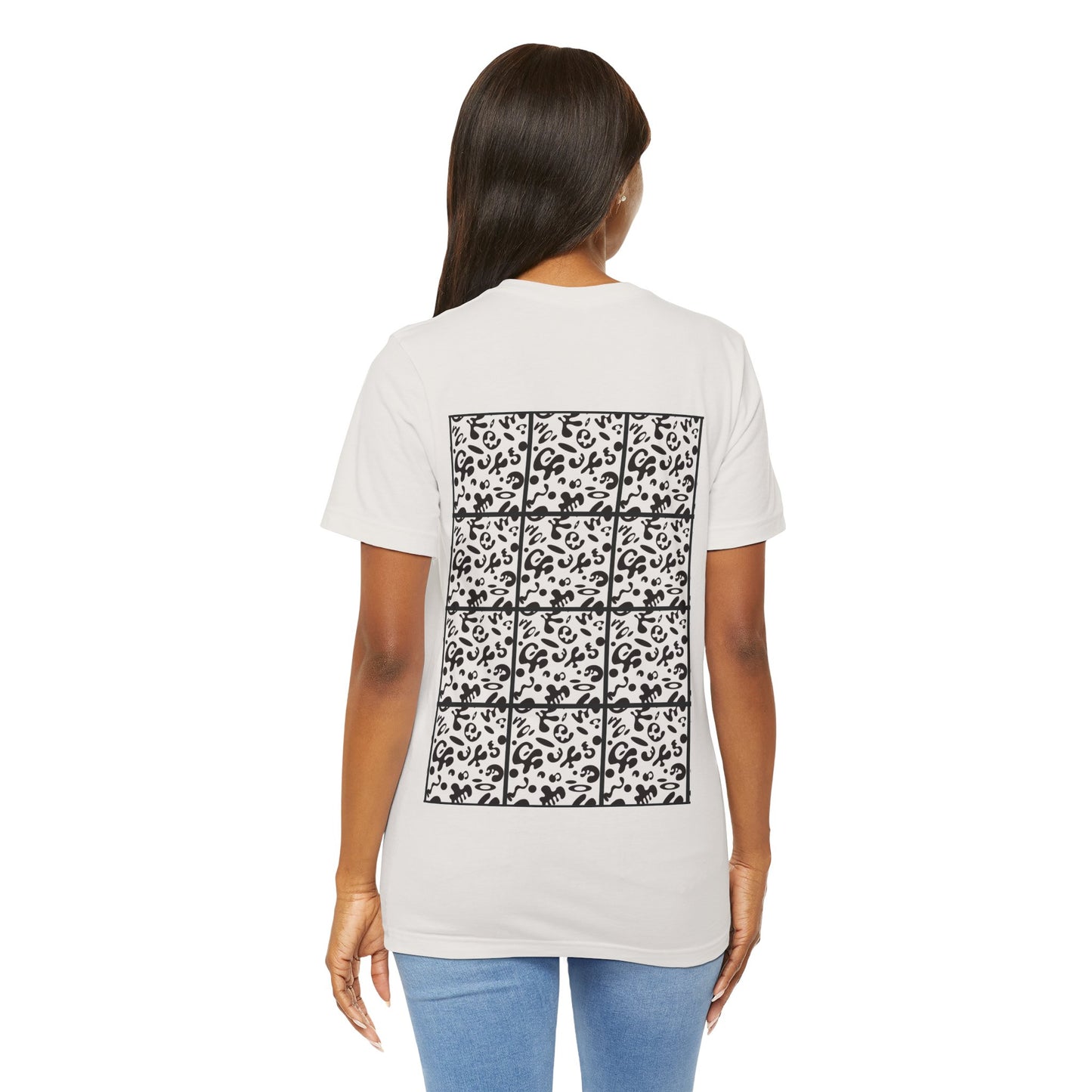 Adorn'd Unisex Jersey Short Sleeve Tee - Smoke Signal Black Print