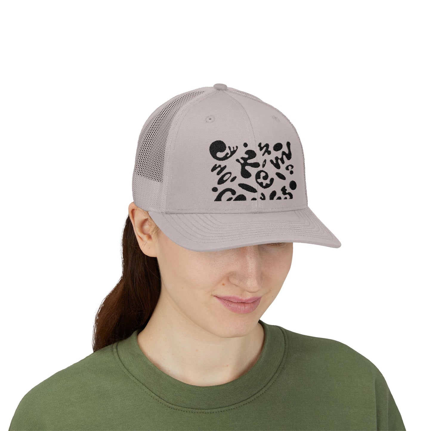 Pure Imagination Embroidered Retro Trucker Hat - Smoke Signal Black