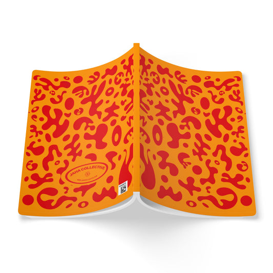 Pure Imagination Softcover Journal w Inside Prints + Tear-Off Pages (Ruled Line) - Heat Theory Orange