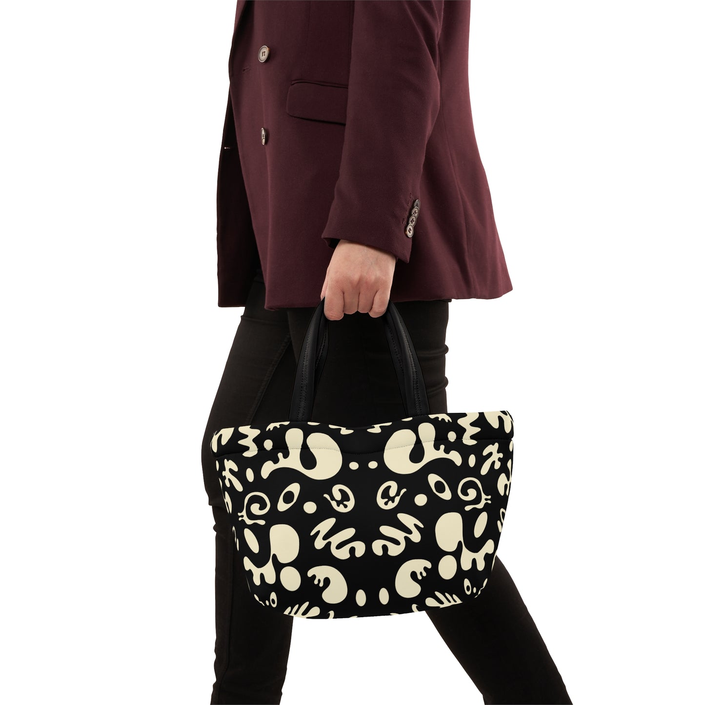 Mirror Work Puffy Lunch Bag - Smoke Signal Black