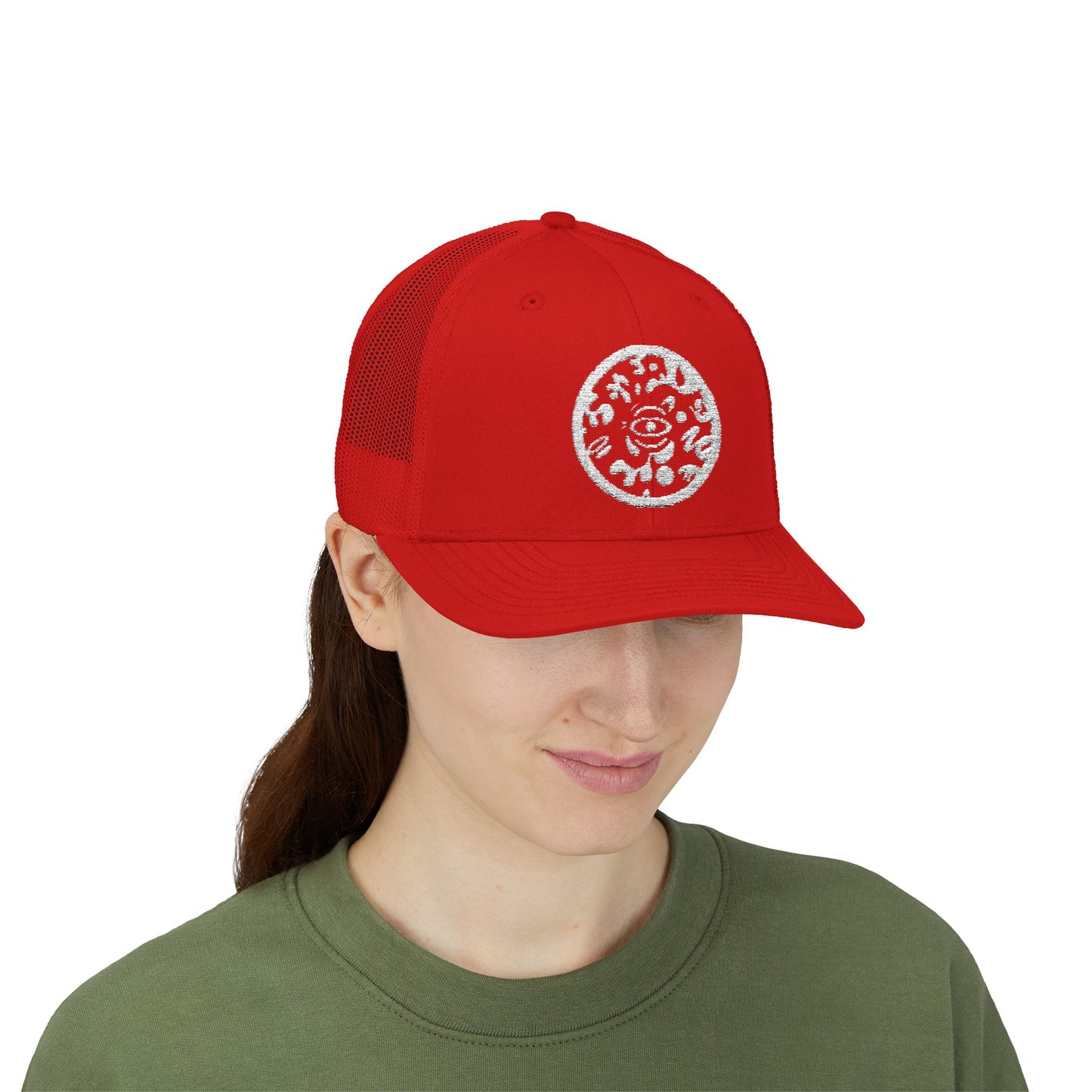 Adorn'd Logo Embroidered Retro Trucker Hat - Starlight White
