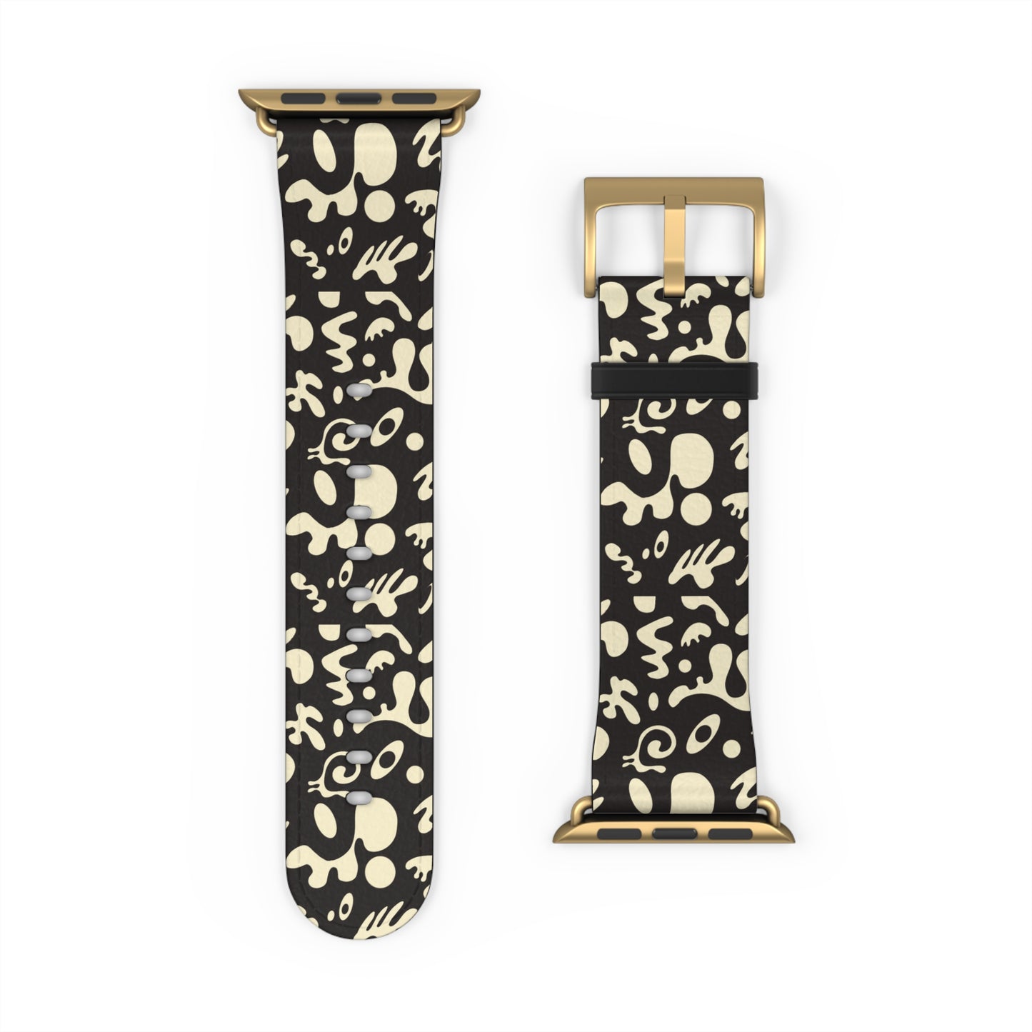 Adorn'd Faux Leather Apple Watch Band - Smoke Signal Black