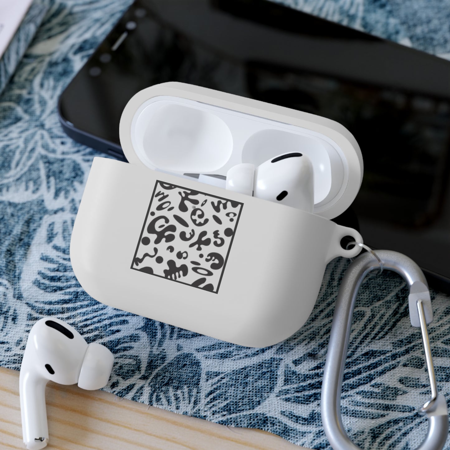 Adorn'd Square Hard Plastic Airpods Case Cover - Smoke Signal Black