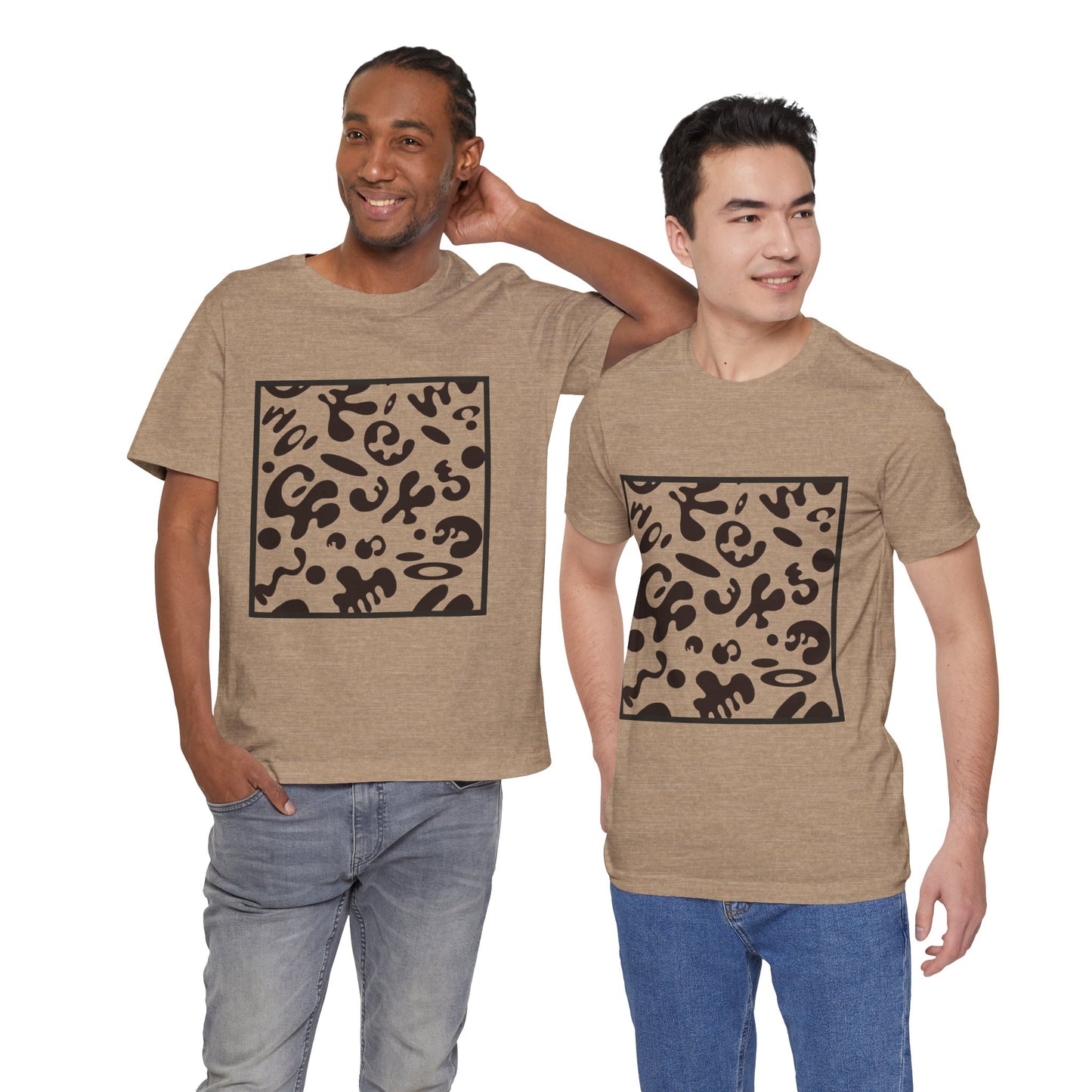 Adorn'd Unisex Jersey Short Sleeve Tee - Smoke Signal Black Print