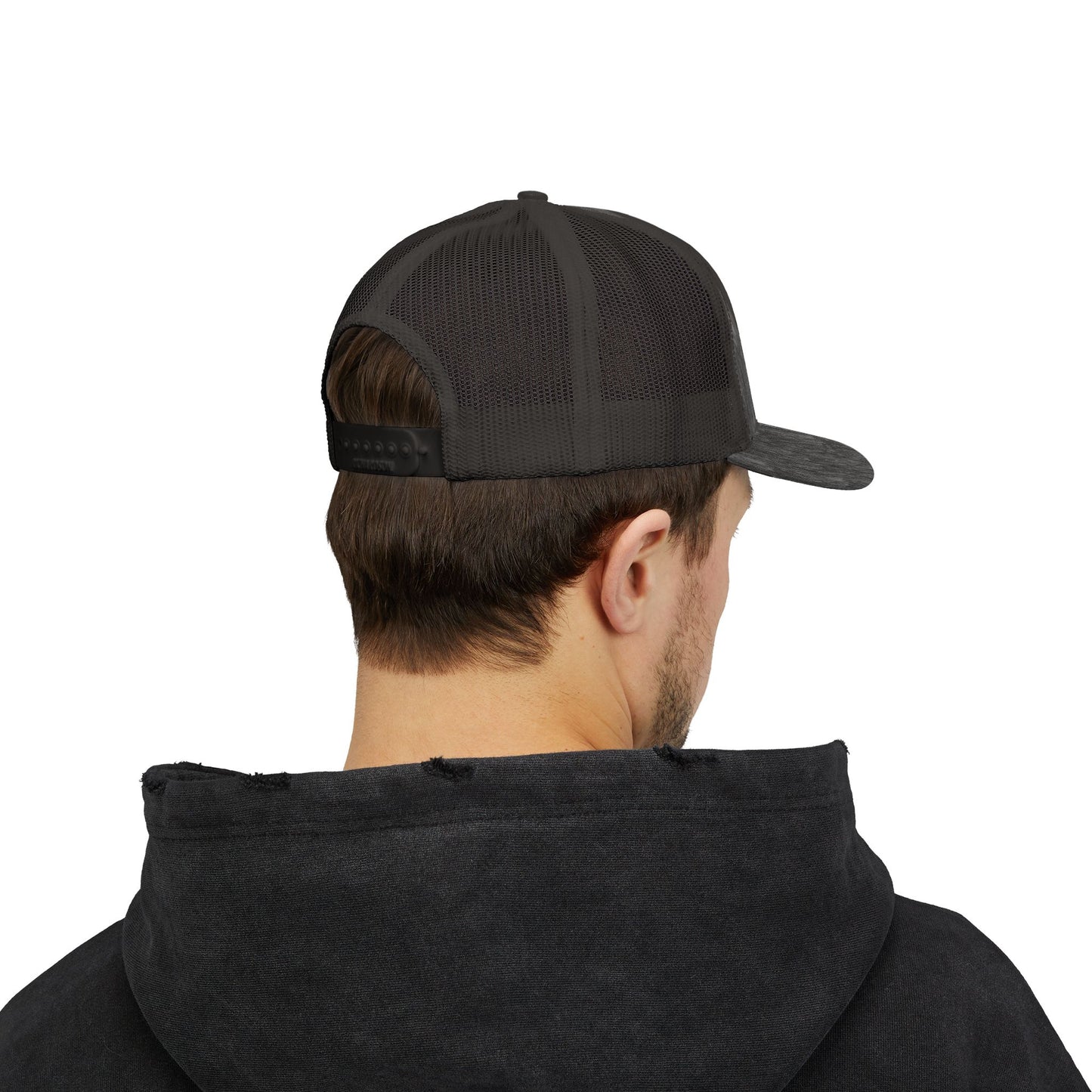 Adorn'd Logo Embroidered Retro Trucker Hat - Smoke Signal Black