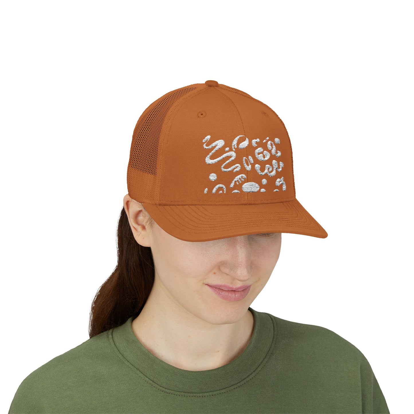 Pure Imagination Embroidered Retro Trucker Hat - Blank Page White