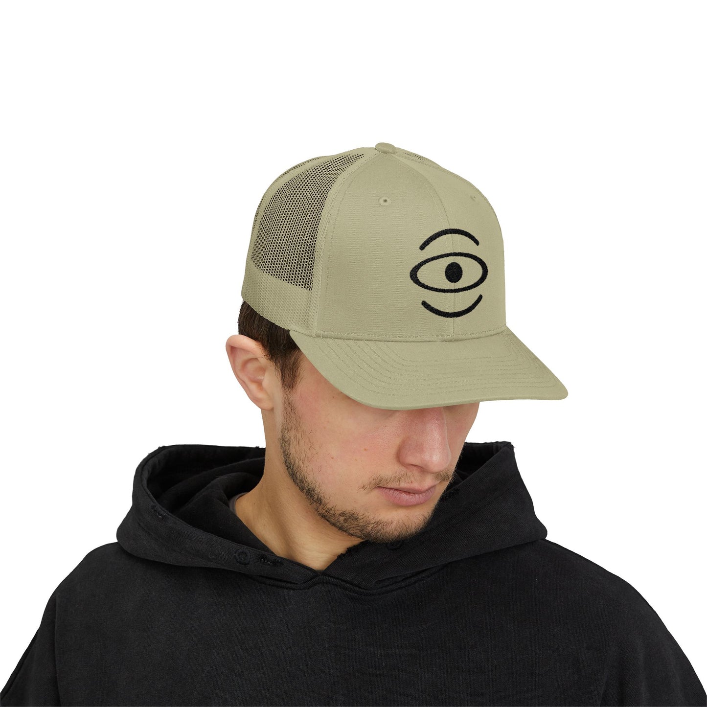 Jaha Logo Embroidered Retro Trucker Hat - Smoke Signal Black