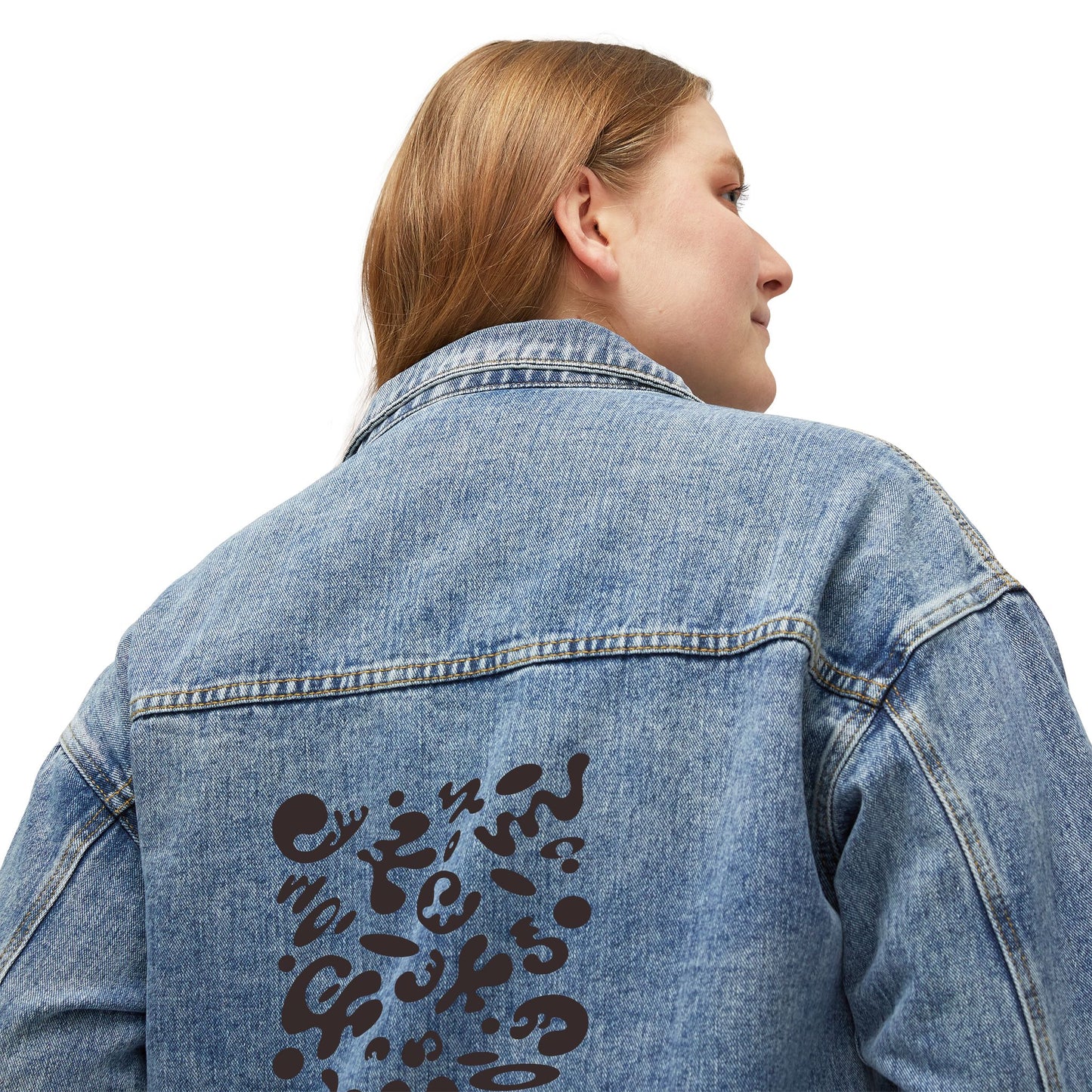 Bright Future Denim Jacket with Unique Back Design - Smoke Signal Black