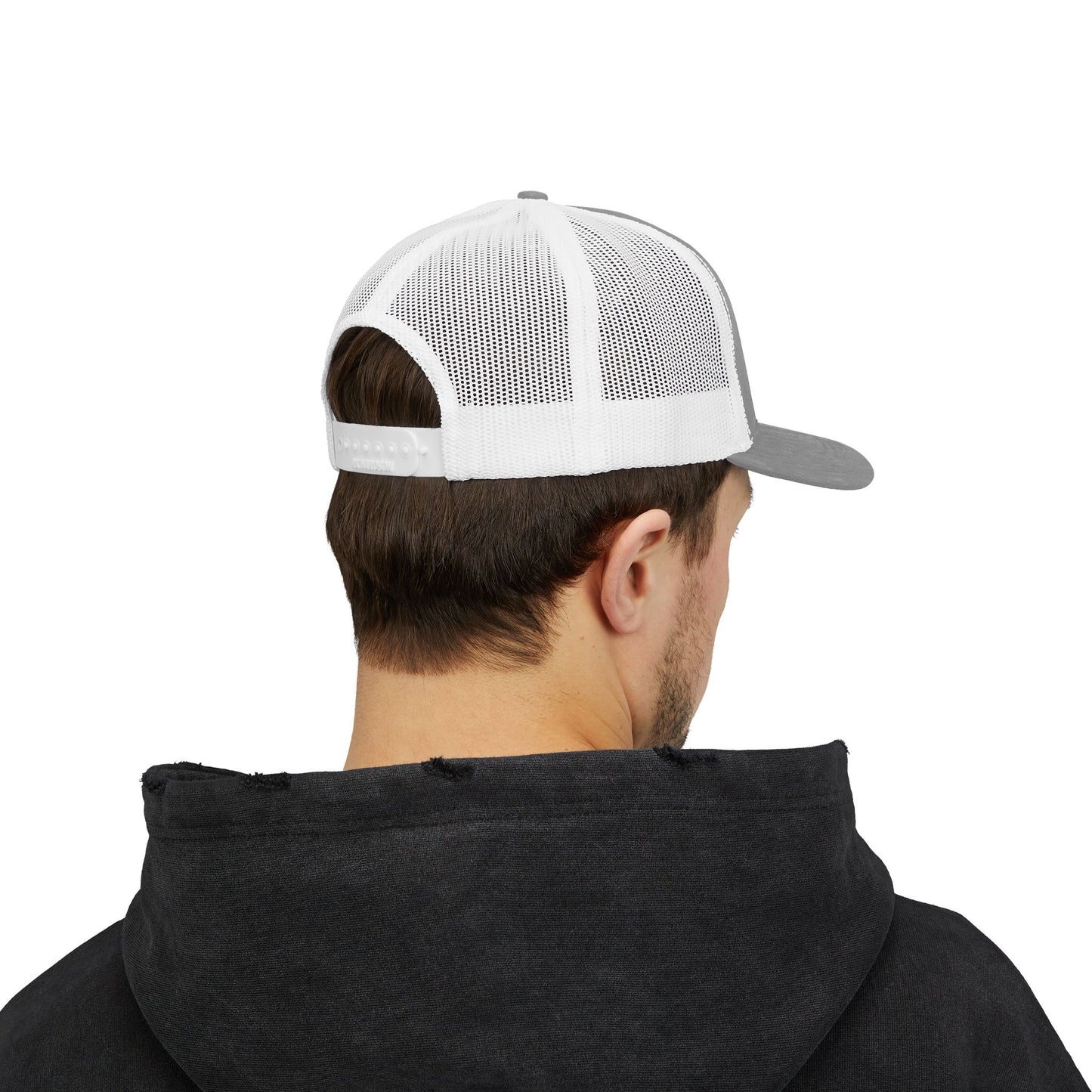 Adorn'd Logo Embroidered Retro Trucker Hat - Smoke Signal Black