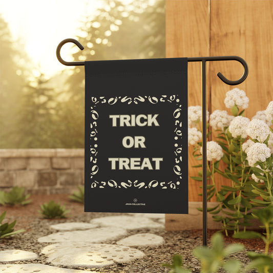 Trick or Treat Garden & House Banner - Smoke Signal Black