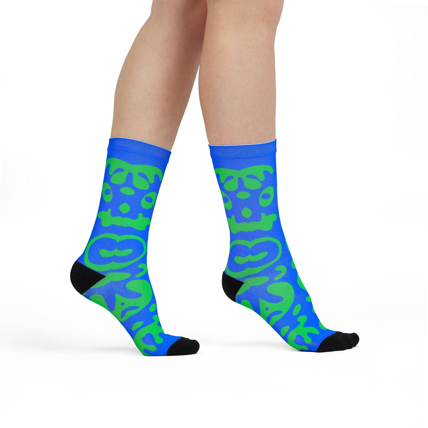 Mirror Work Color Crew Socks - Tide Pool