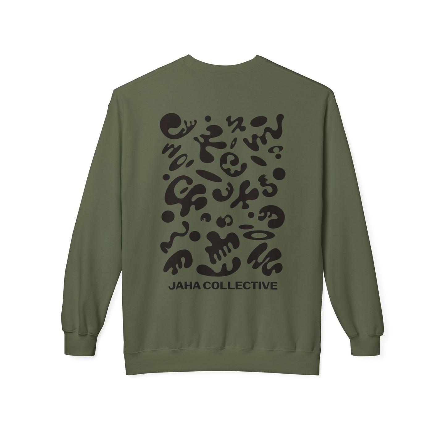 Pure Imagination Unisex Midweight Softstyle Fleece Crewneck Sweatshirt - Smoke Signal Black Print