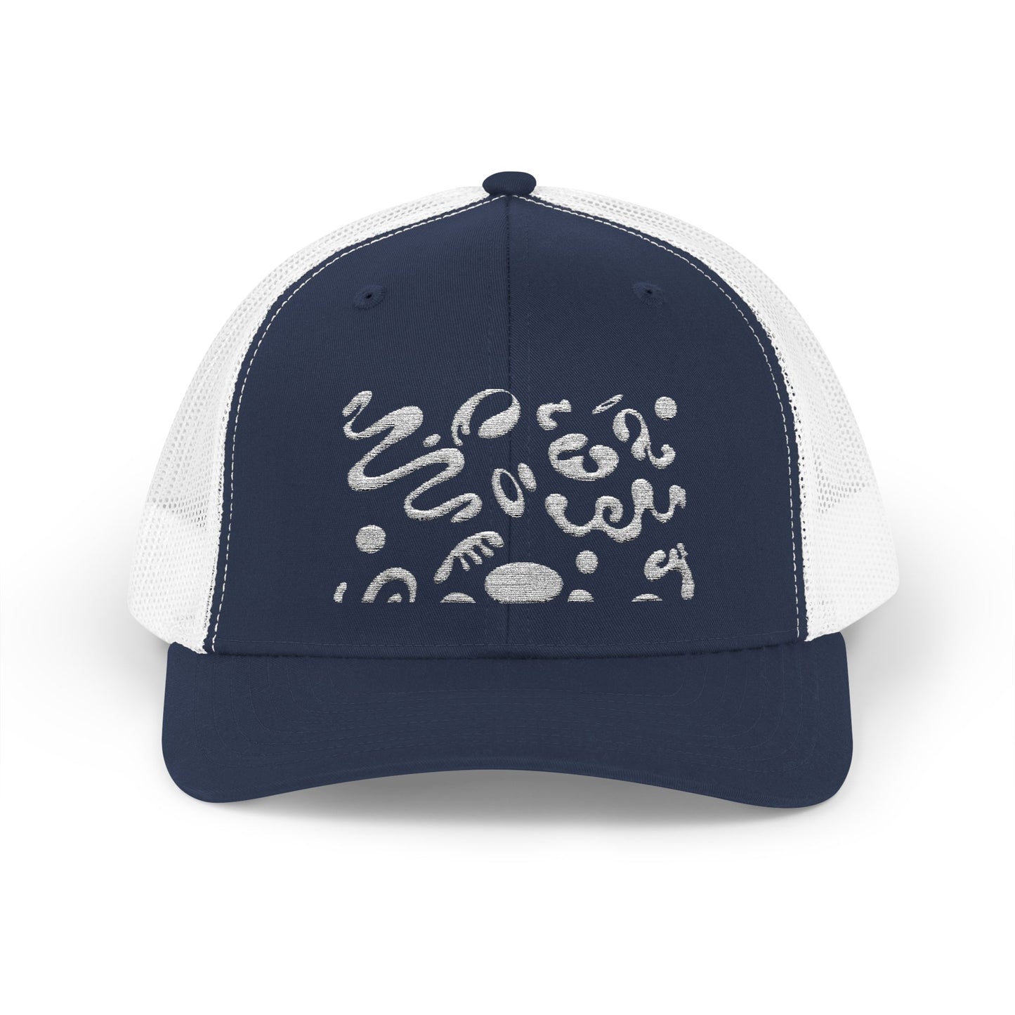 Pure Imagination Embroidered Retro Trucker Hat - Blank Page White