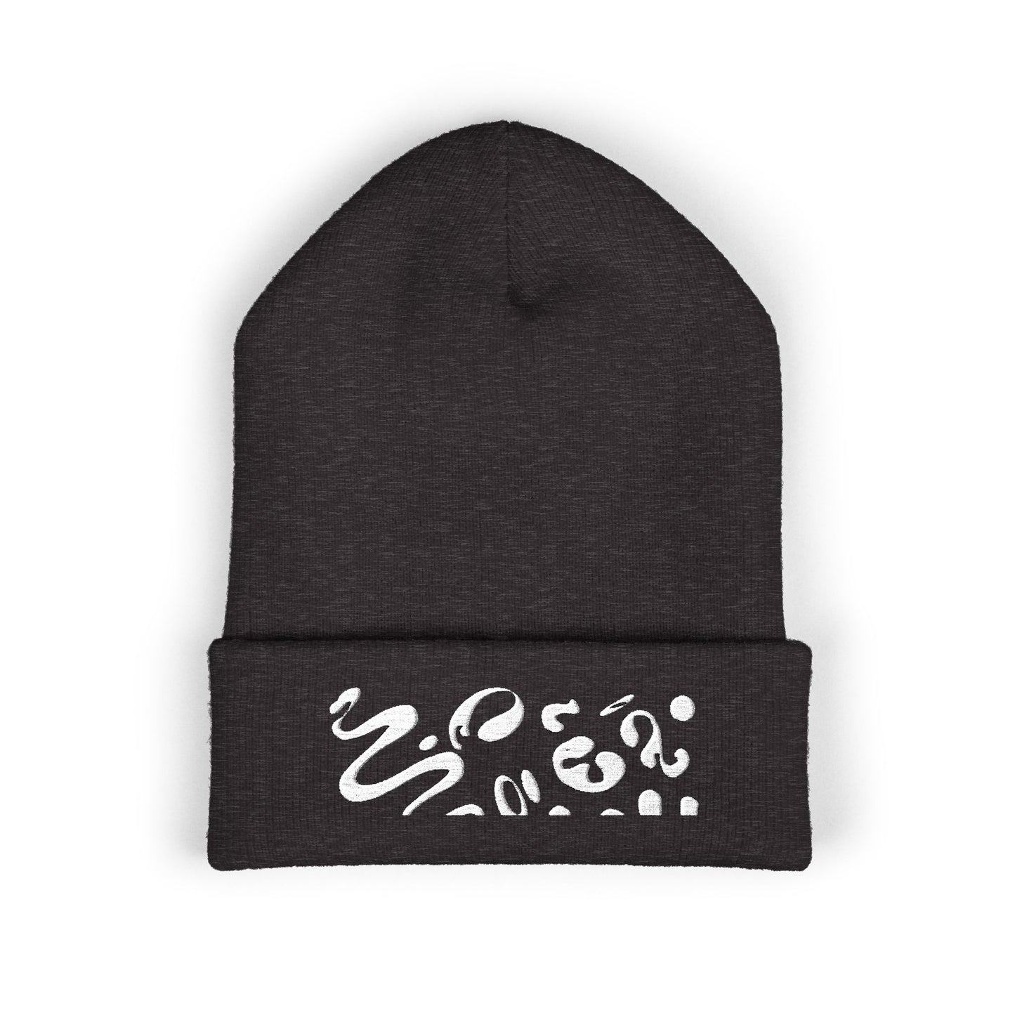 Pure Imagination Embroidered Classic Cuffed Beanie - Starlight White