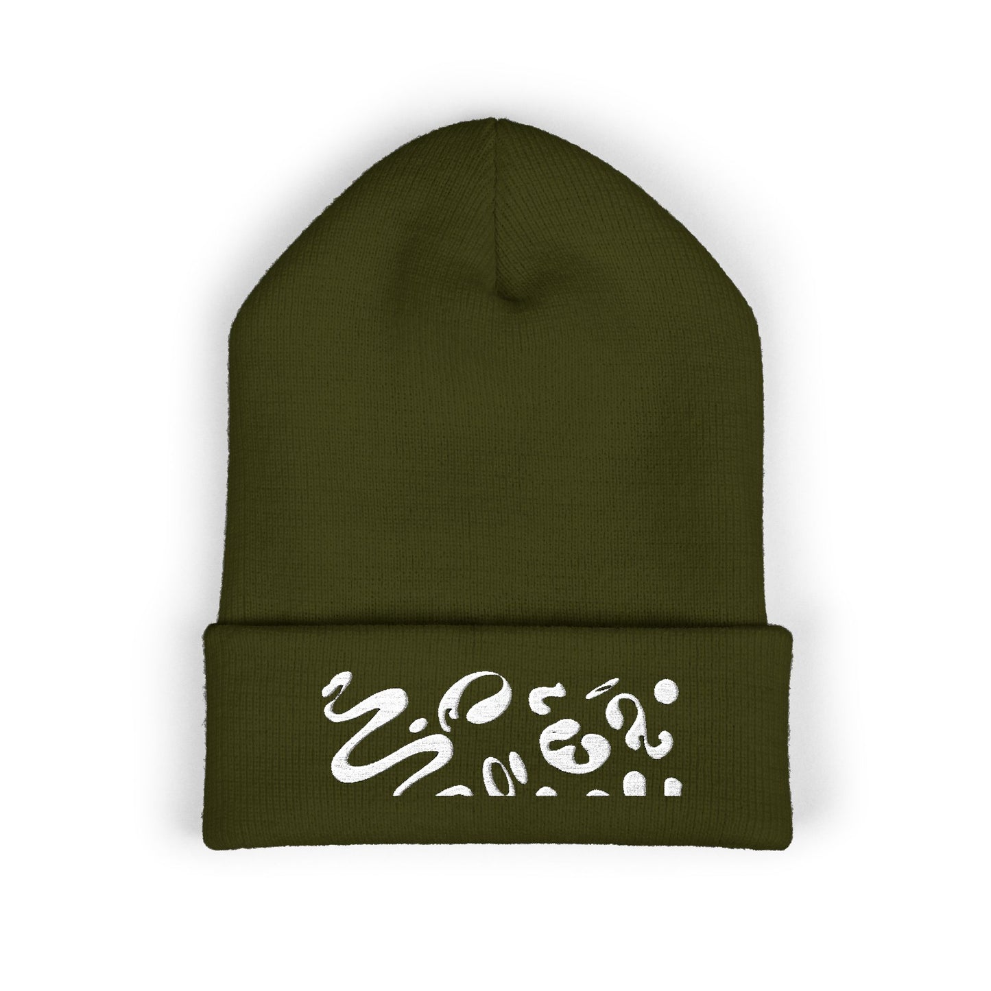 Pure Imagination Embroidered Classic Cuffed Beanie - Starlight White